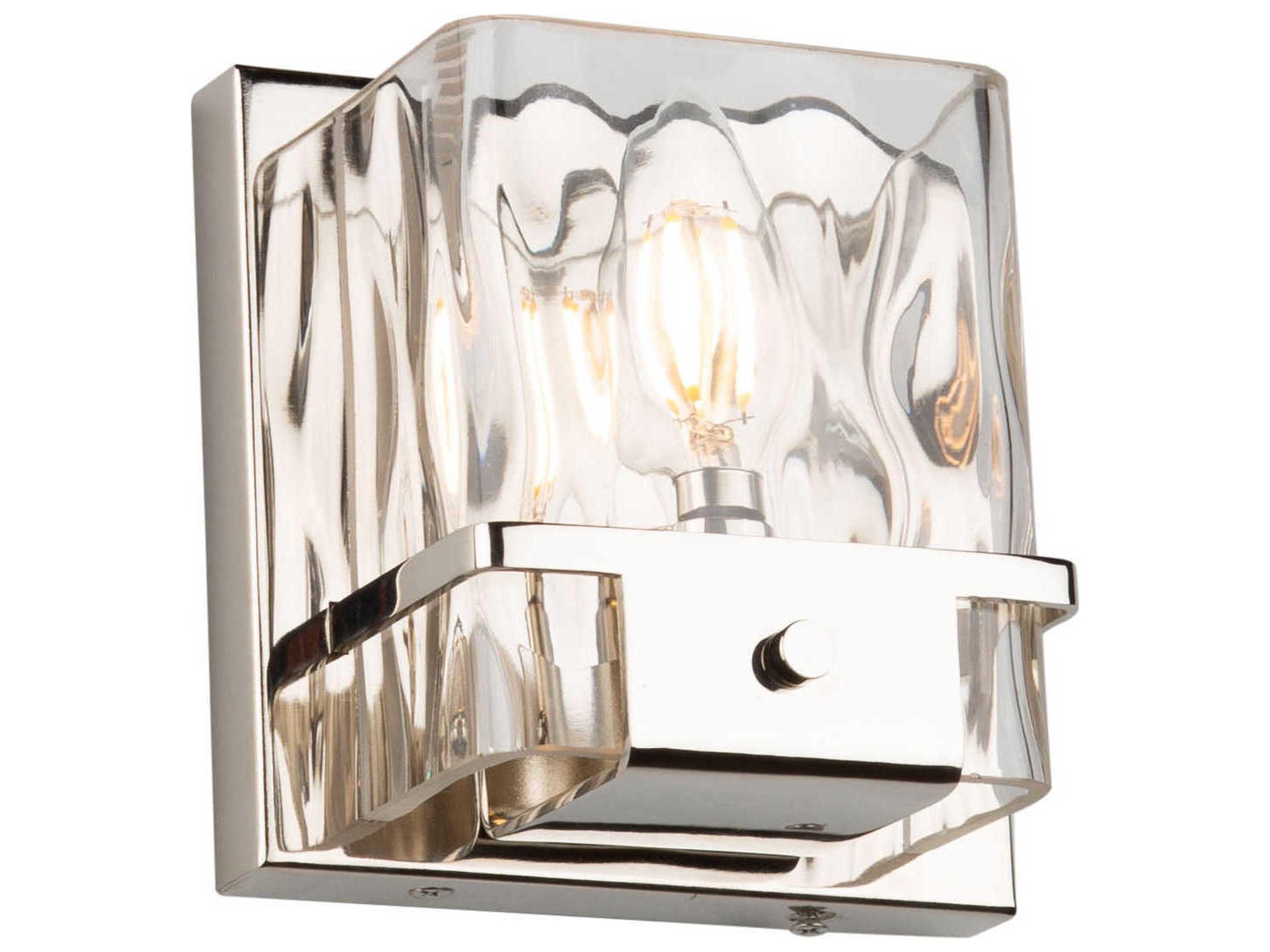 Artcraft Wiltshire 1-Light Polished Nickel Glass LED Wall Sconce