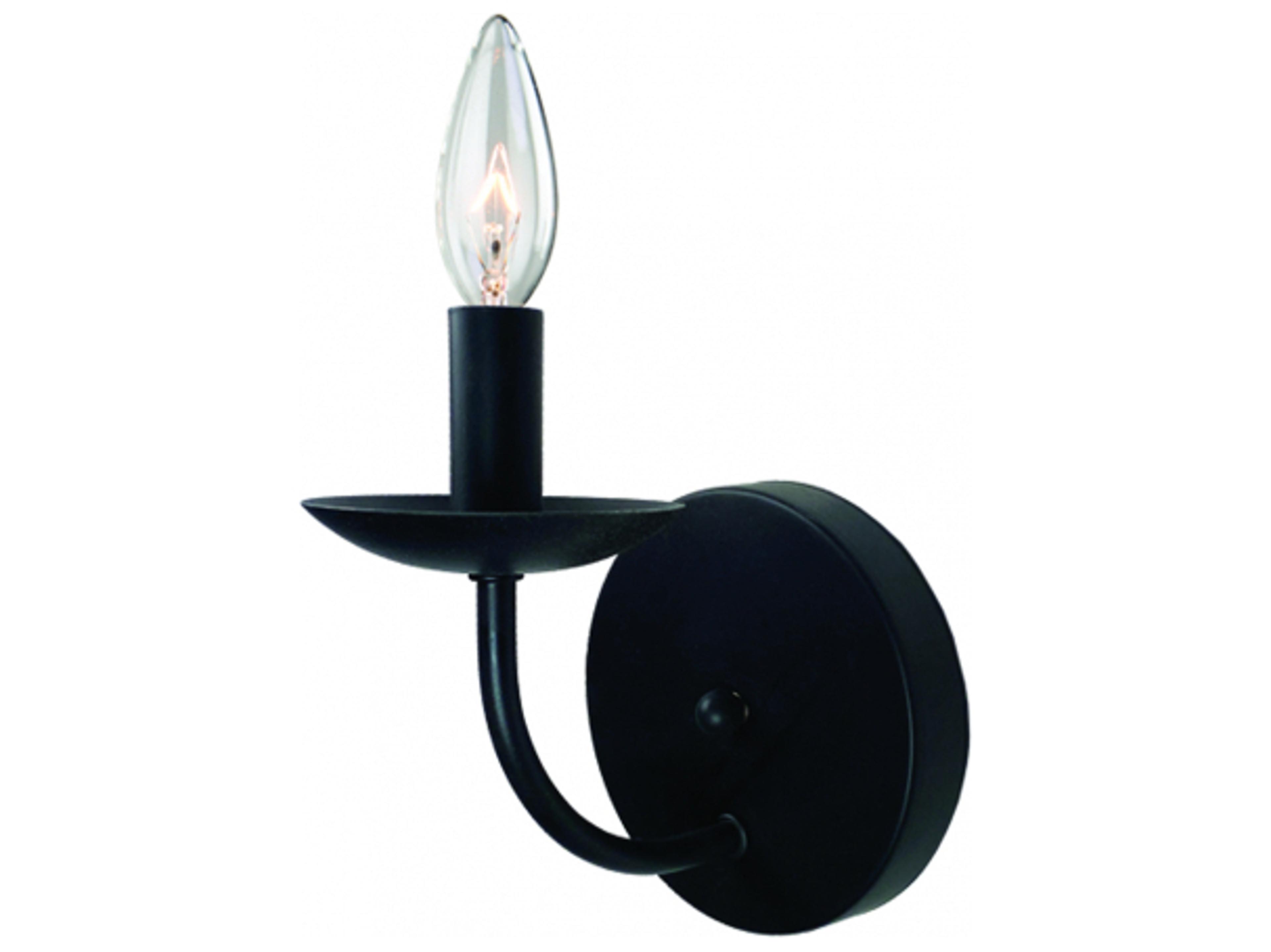 Artcraft Wrought Iron 1-Light Black LED Wall Sconce