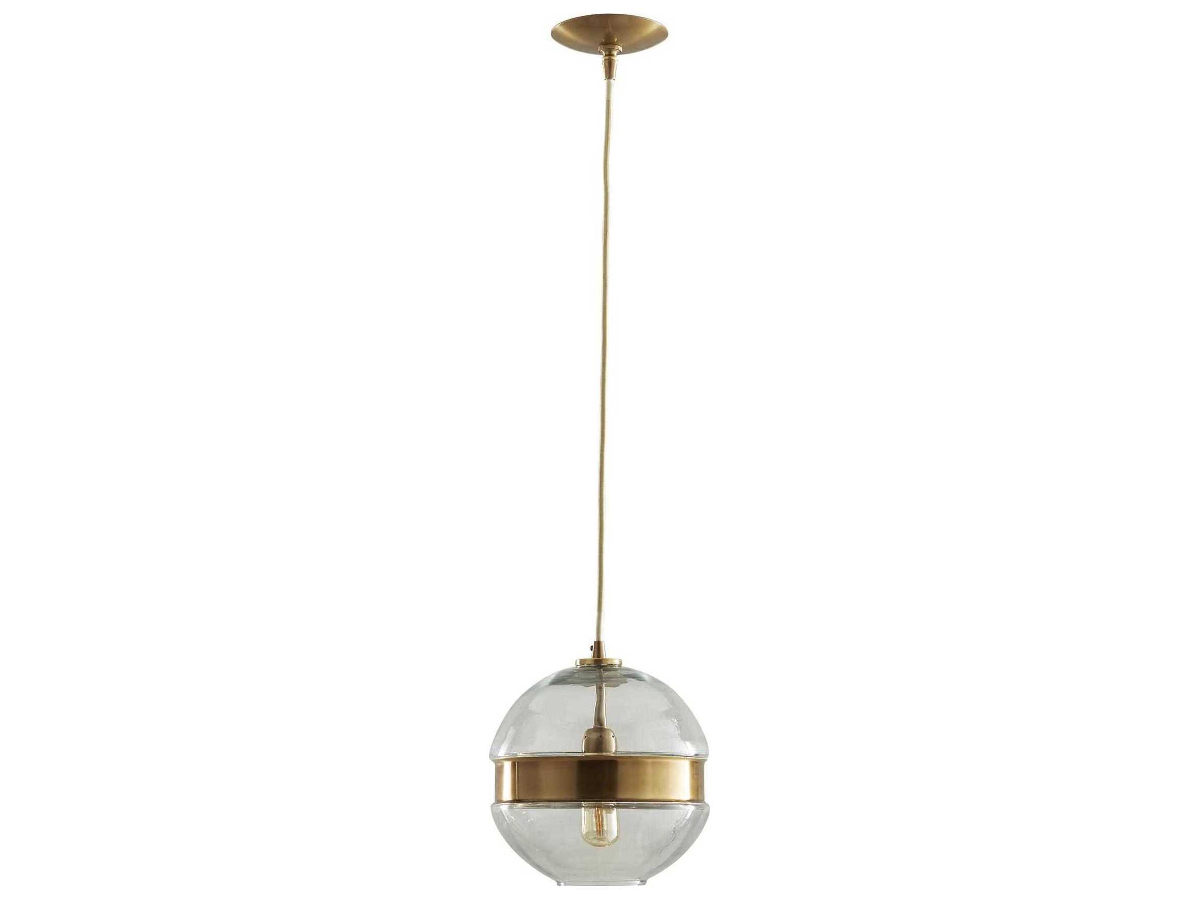 Arteriors Home Garrison 1-Light Antique Brass With Clear Glass Globe Linear Mini Pendant