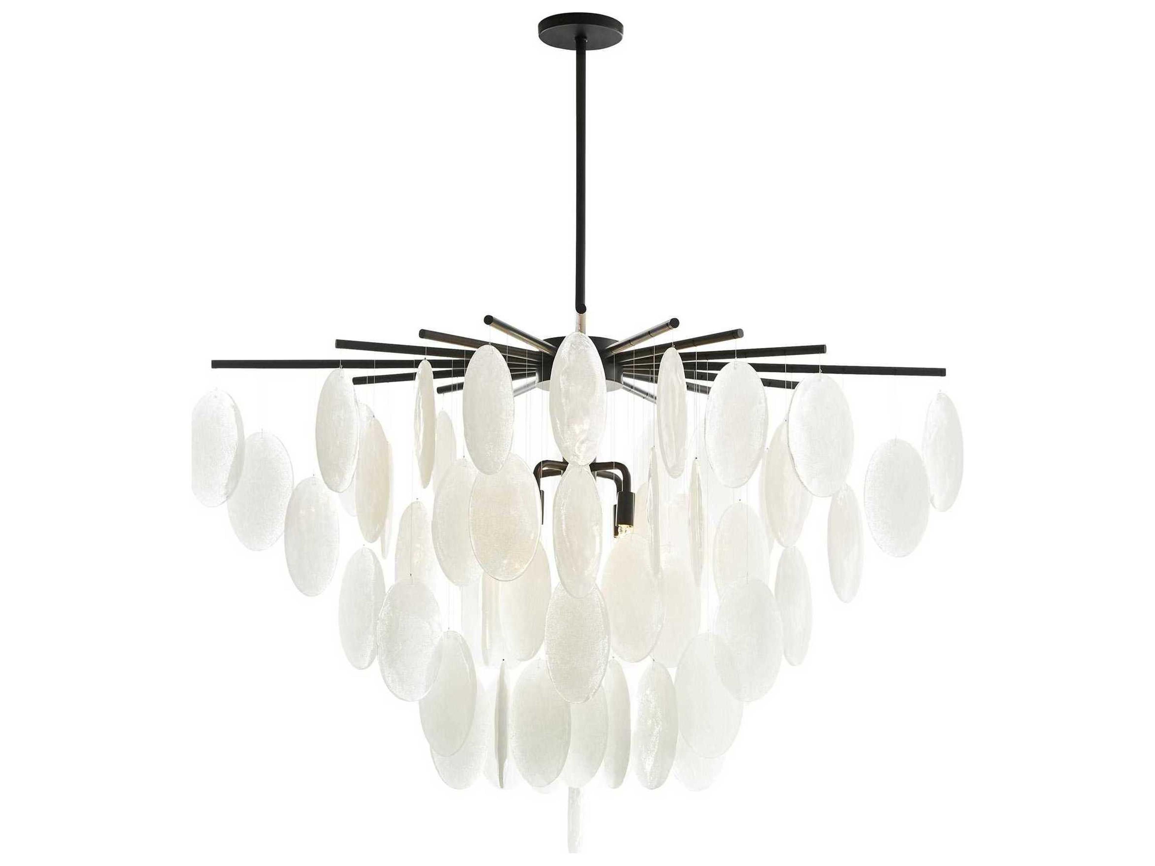 Arteriors Home Jay Jeffers 8-Light Blackened White Glass Linear Chandelier