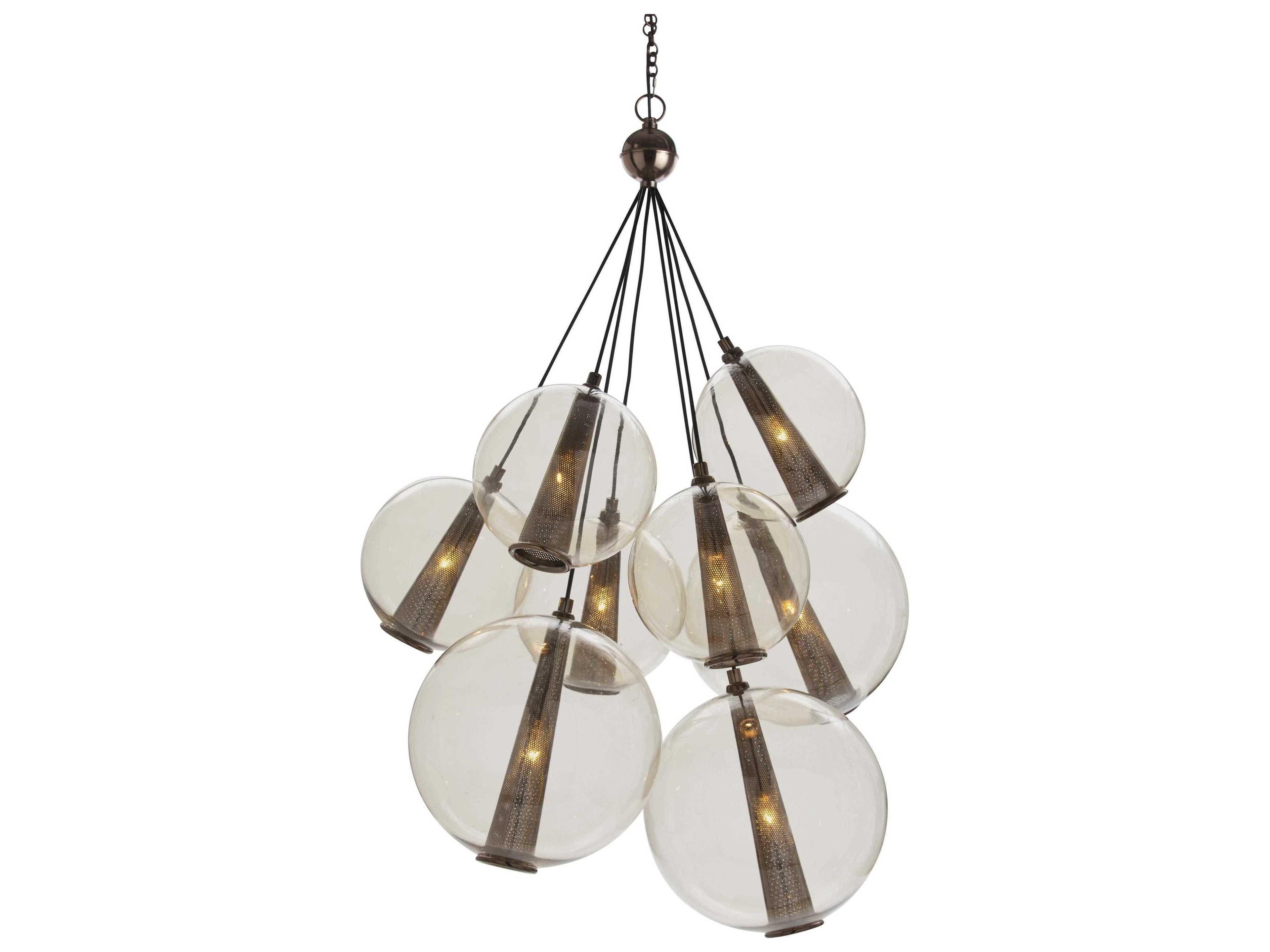 Arteriors Home Laura Kirar Caviar 8-Light Brown Nickel Globe Pendant