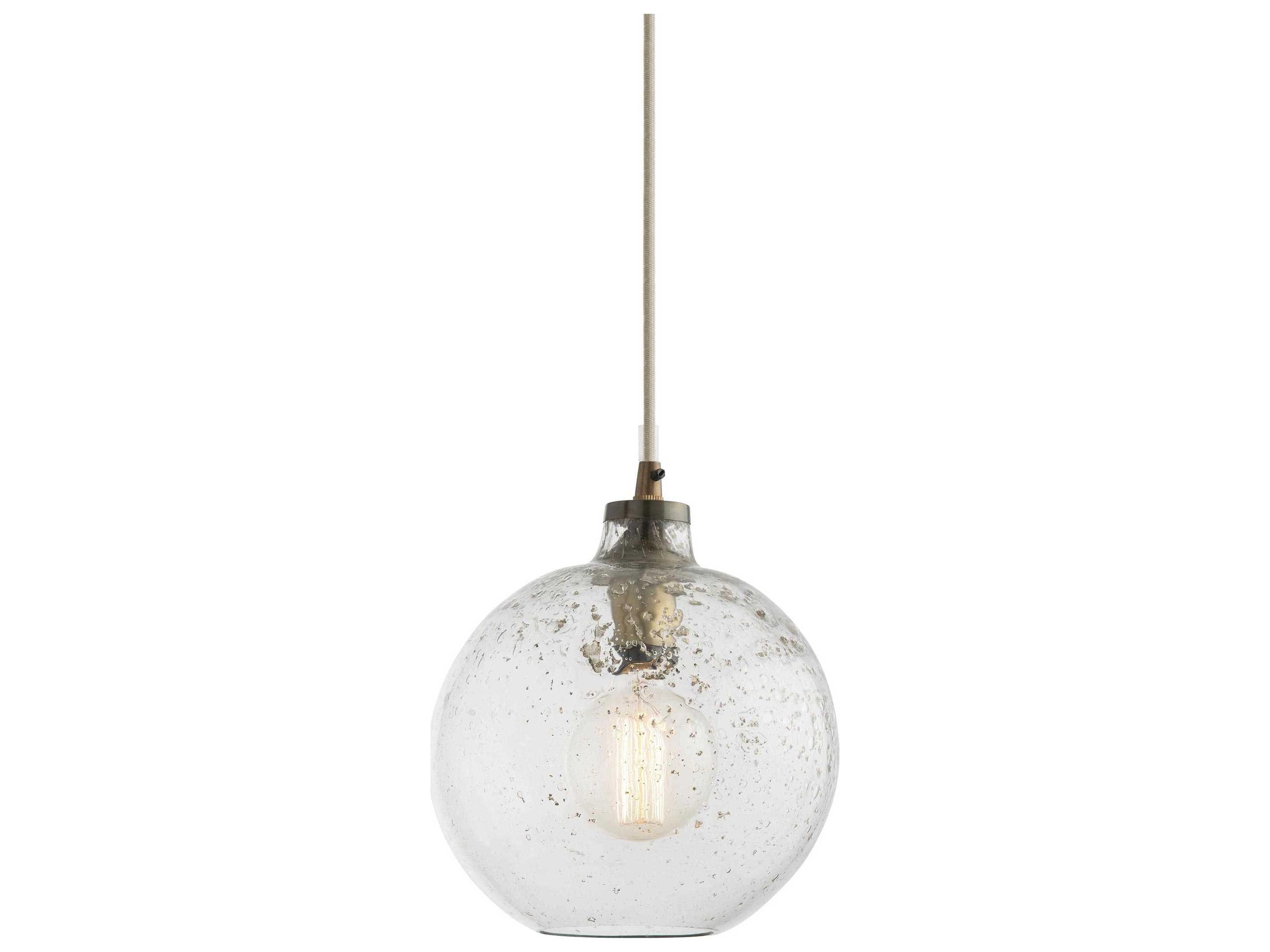 Arteriors Home Monica 1-Light Sand Infused Glass Clear Globe Linear Pendant