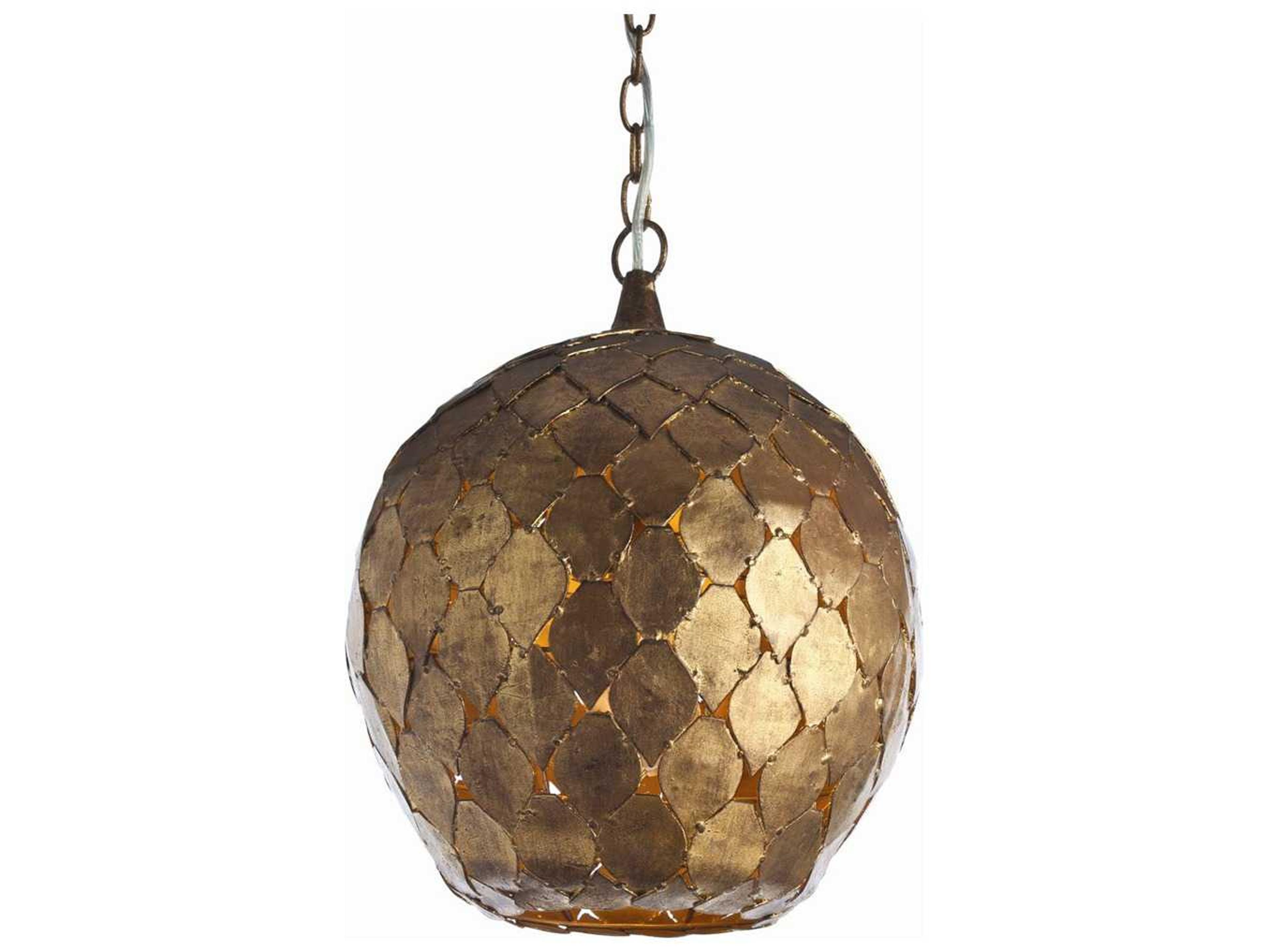 Arteriors Home Osgood 1-Light Antique Gold Leaf Bell Pendant