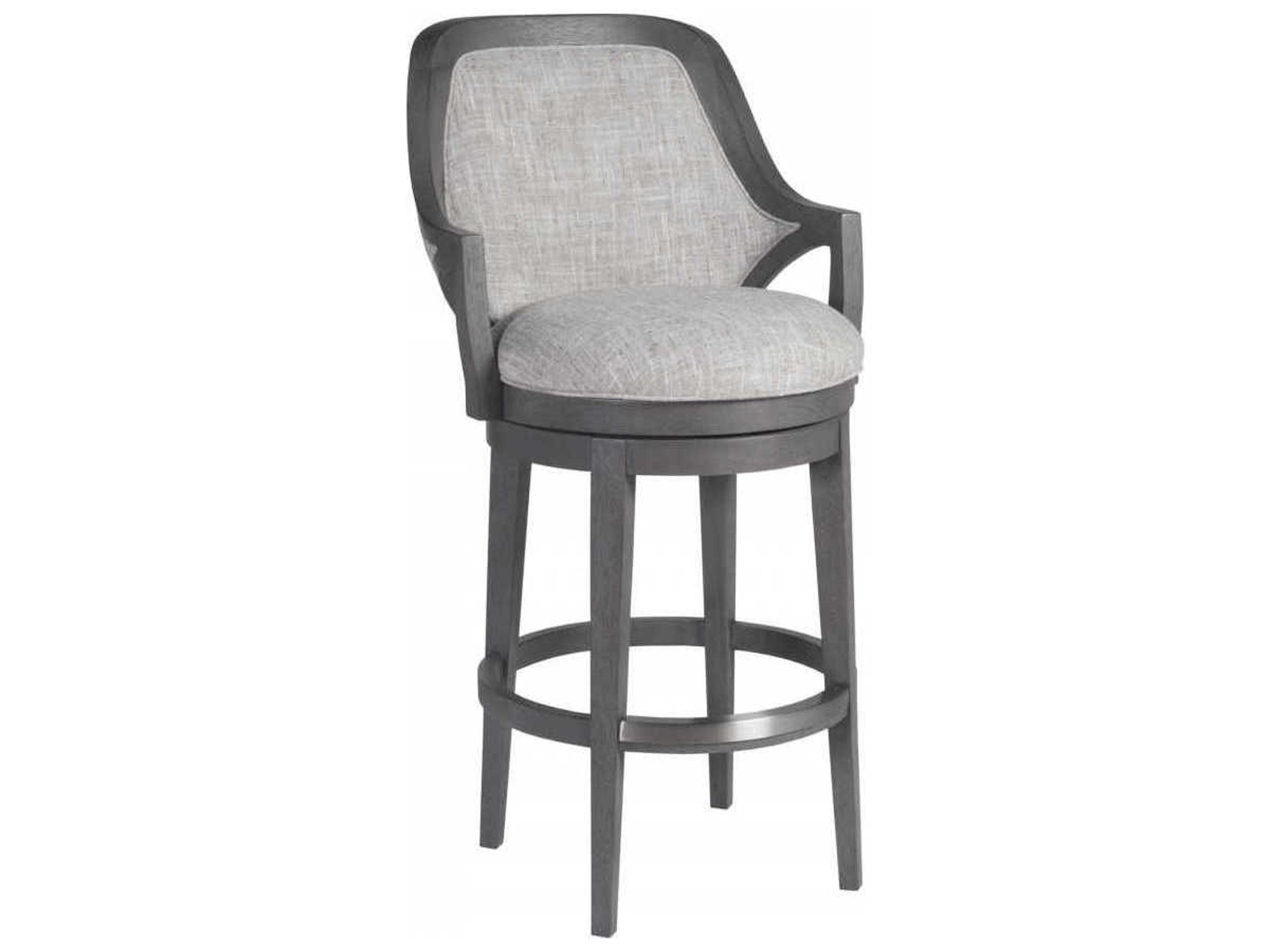 Artistica Appellation Swivel Upholstered Gray Bar Stool