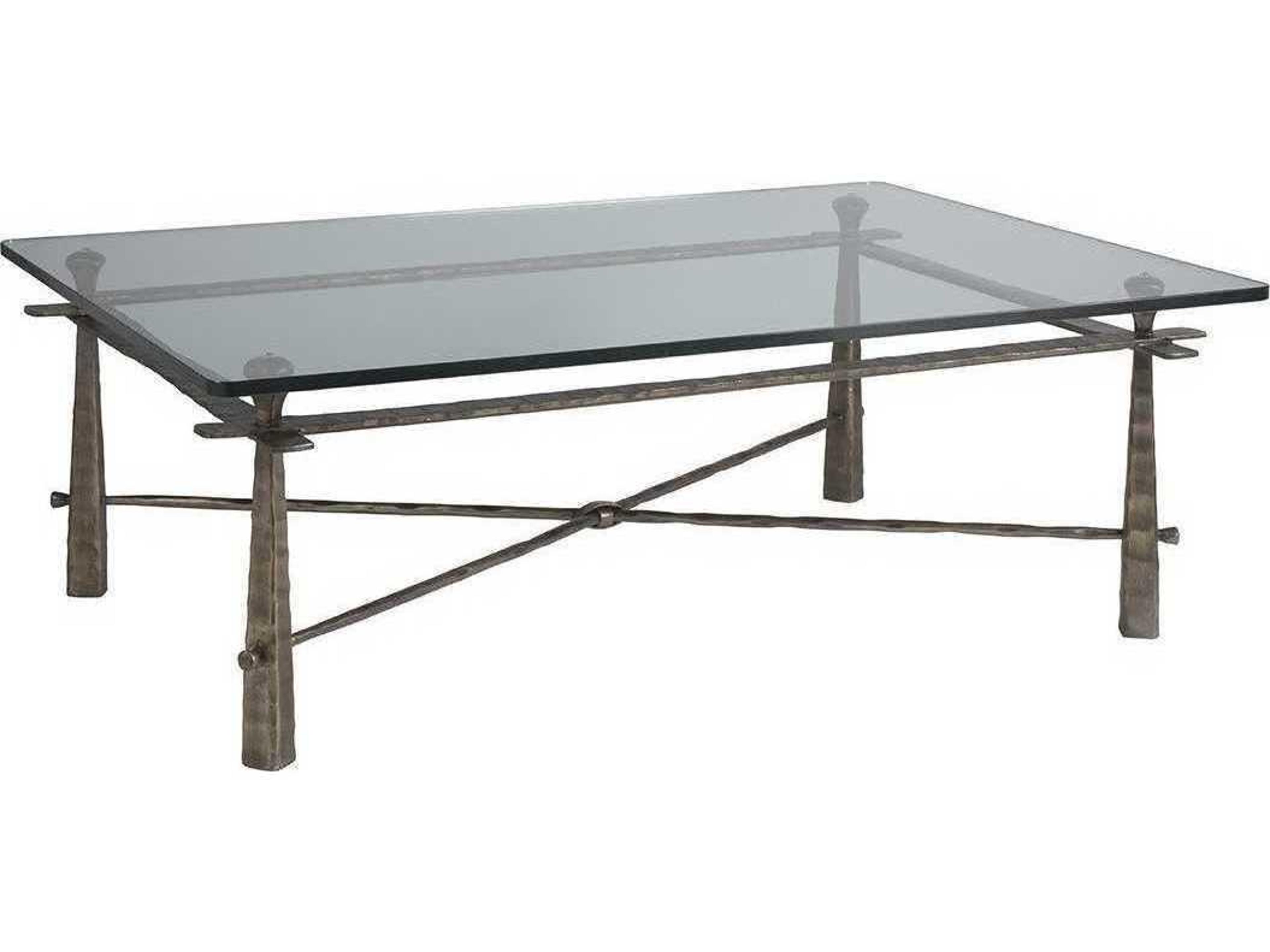 Artistica Cortona Rectangular Glass Iron Bronze Cocktail Table