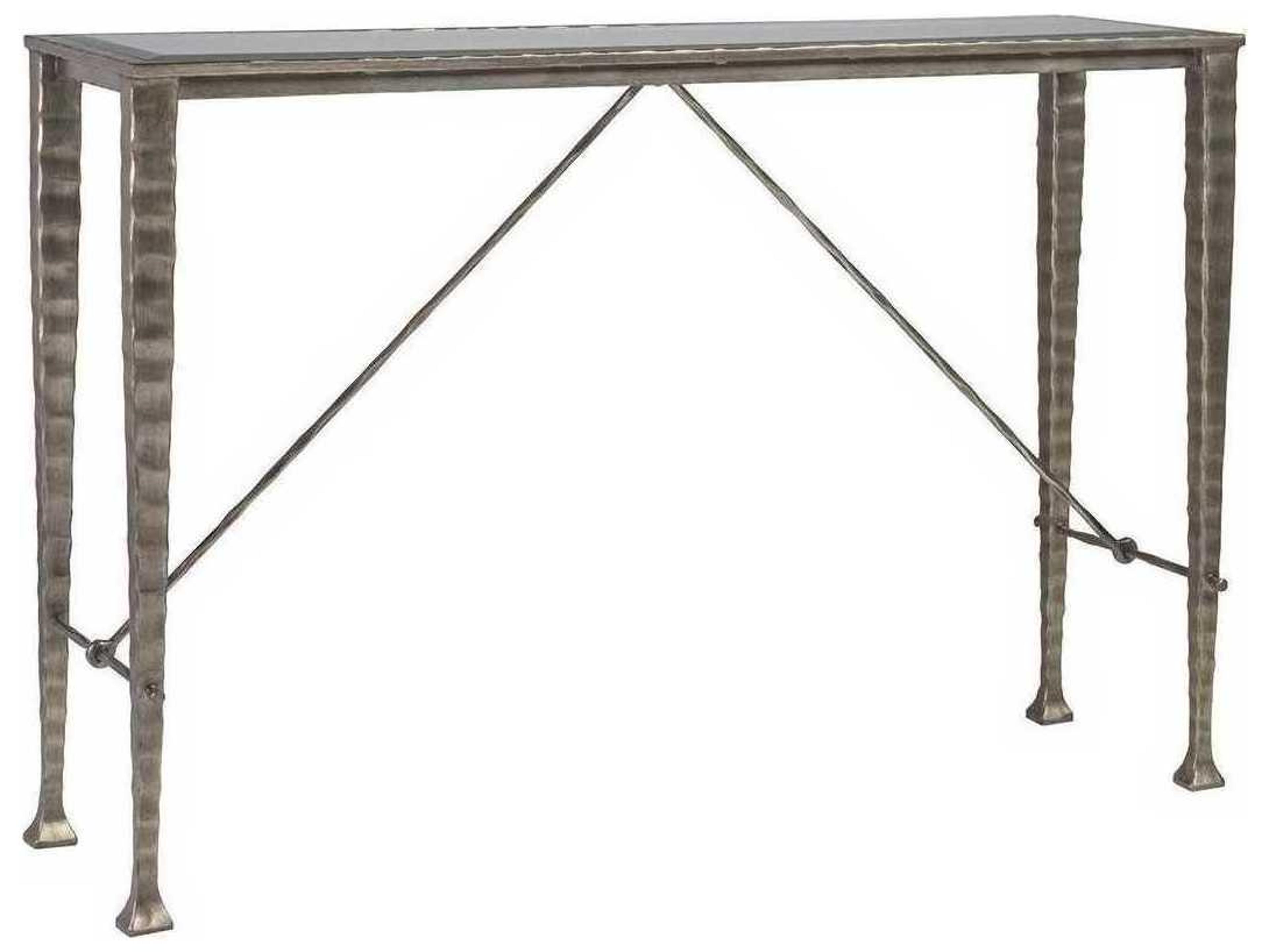 Artistica Cortona Rectangular Glass Iron Bronze Console Table