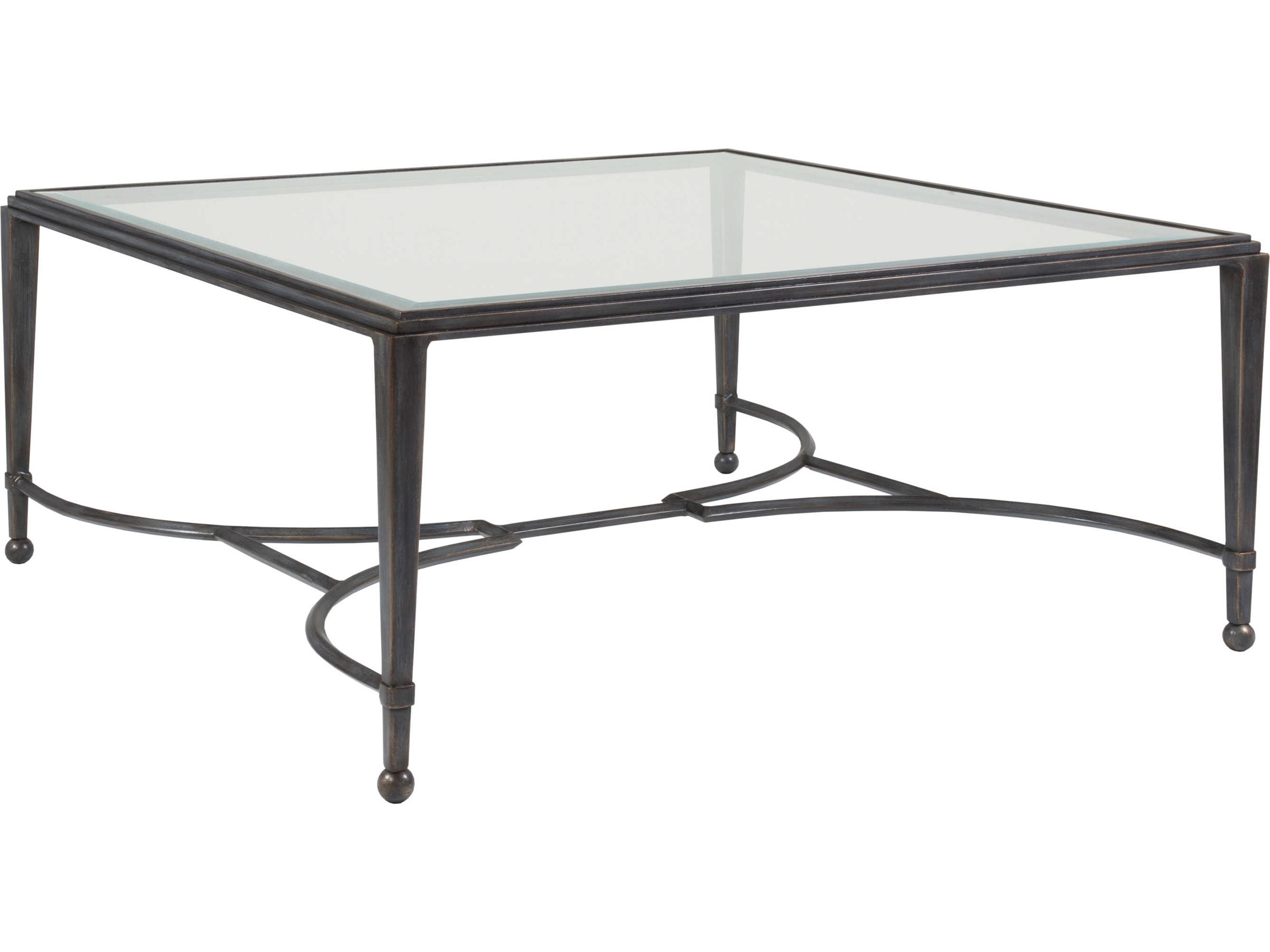 Artistica Metal Designs Sangiovese Square Glass Cocktail Table
