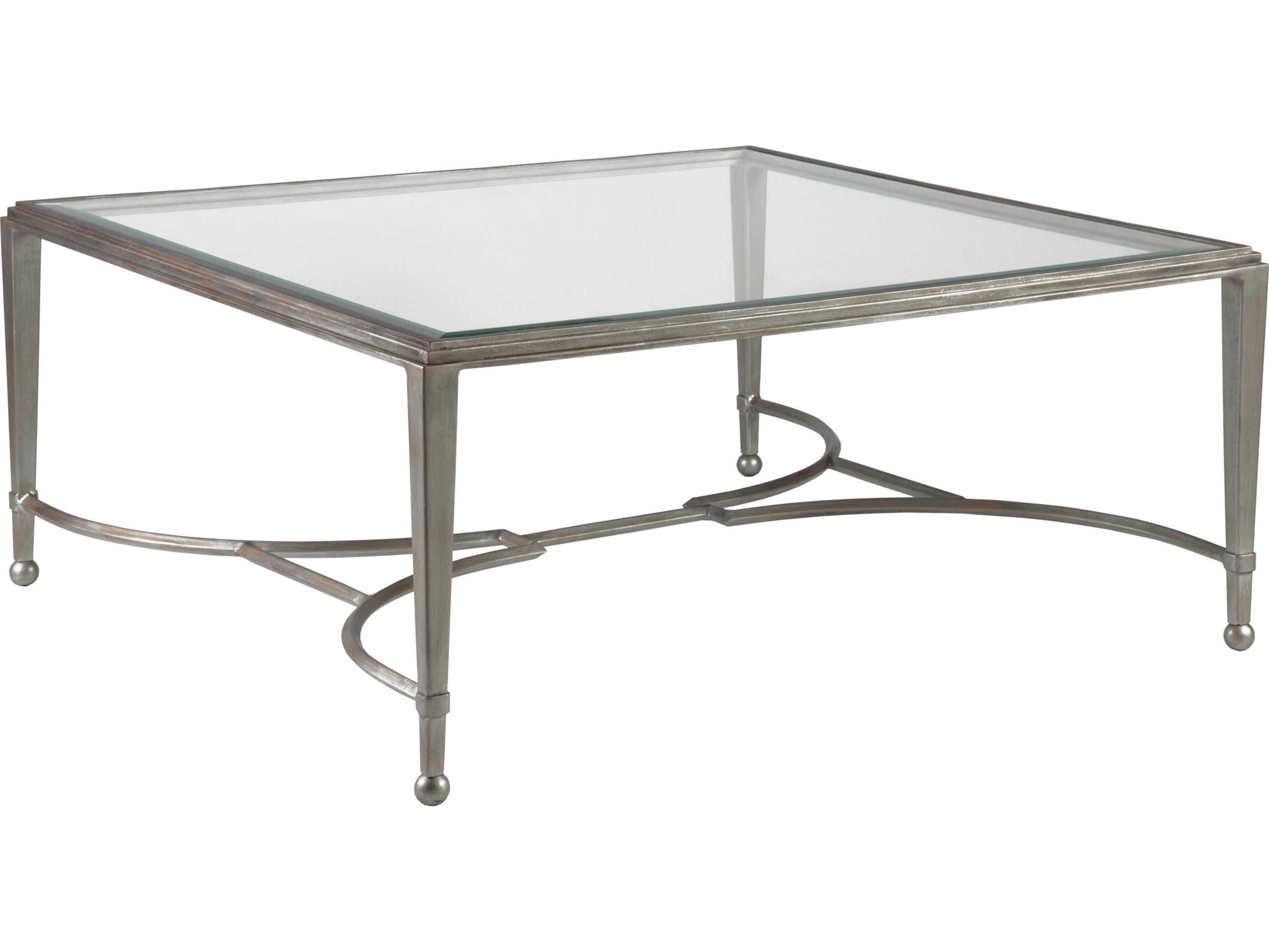 Artistica Metal Designs Sangiovese Square Glass Argento Cocktail Table
