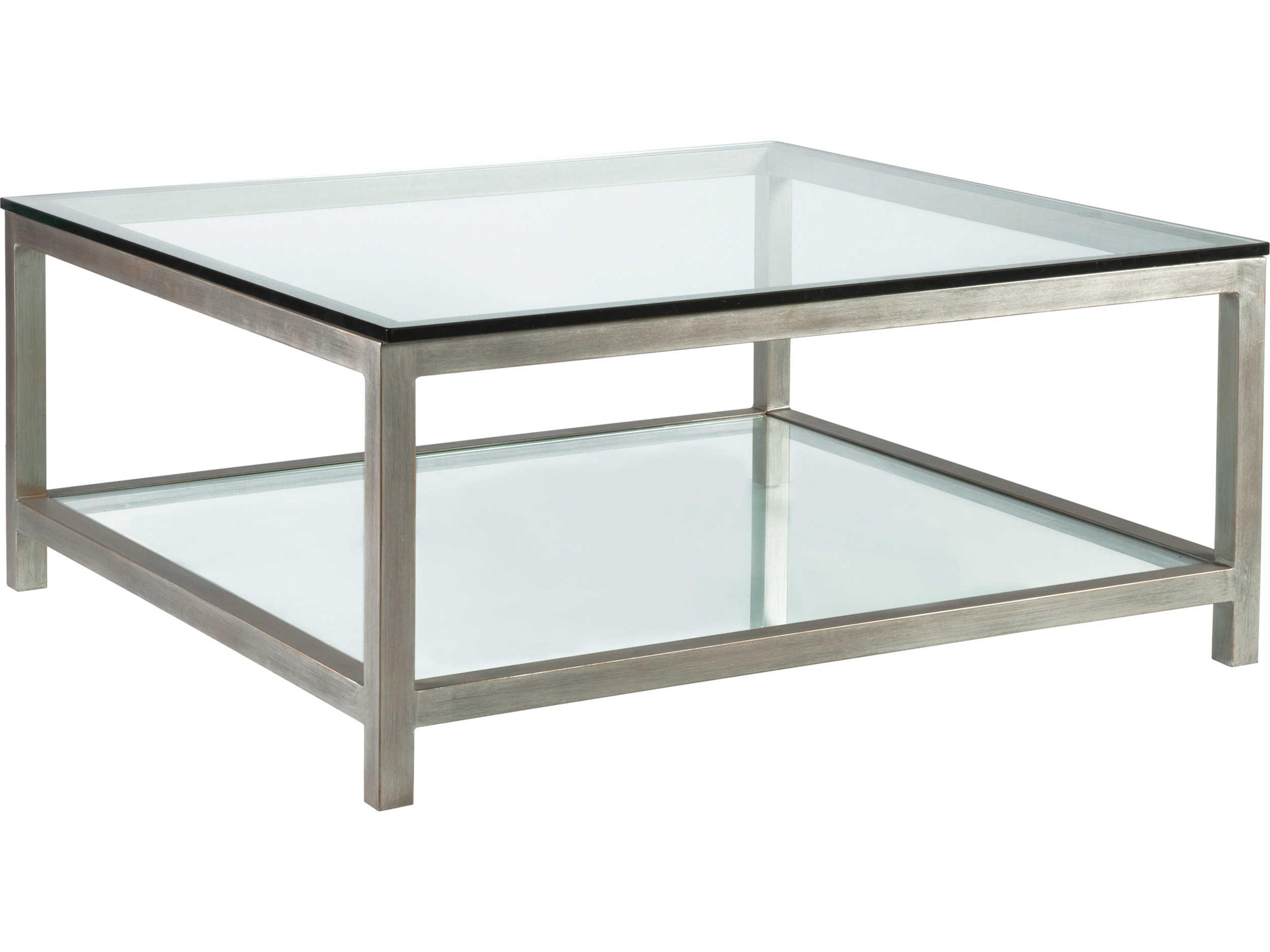Artistica Metal Designs Per Se Square Glass Argento Cocktail Table