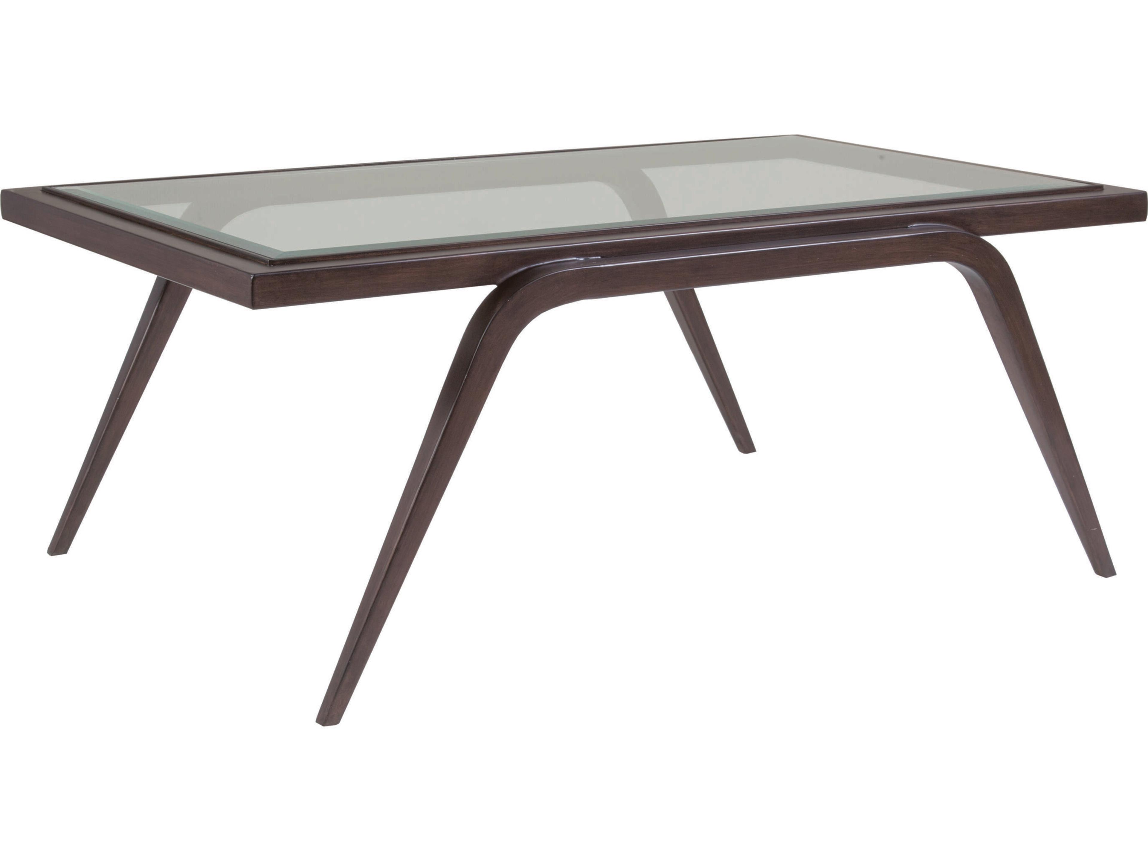 Artistica Metal Designs Mitchum Rectangular Glass Antique Copper Cocktail Table