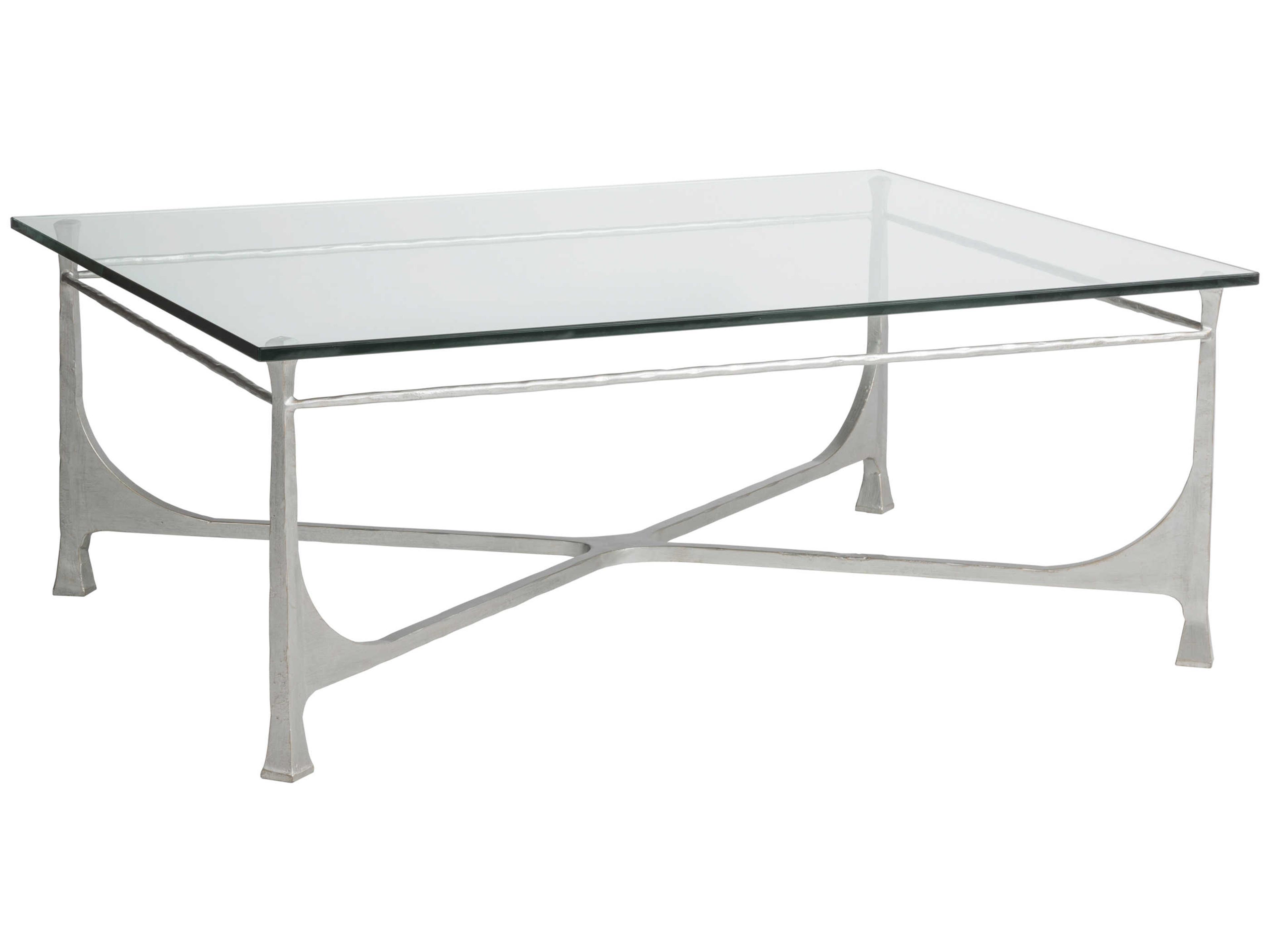 Artistica Metal Designs Bruno Rectangular Glass Argento Cocktail Table