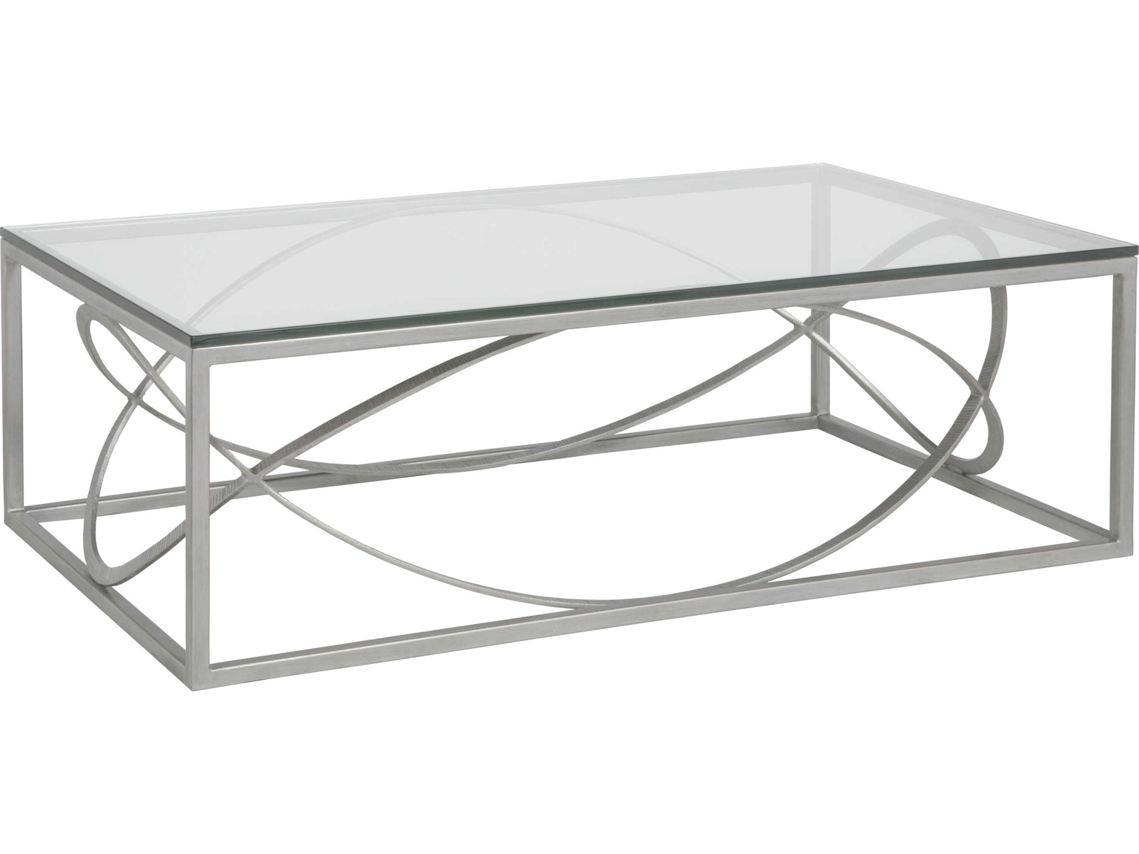 Artistica Metal Designs Ellipse Rectangular Glass Argento Cocktail Table