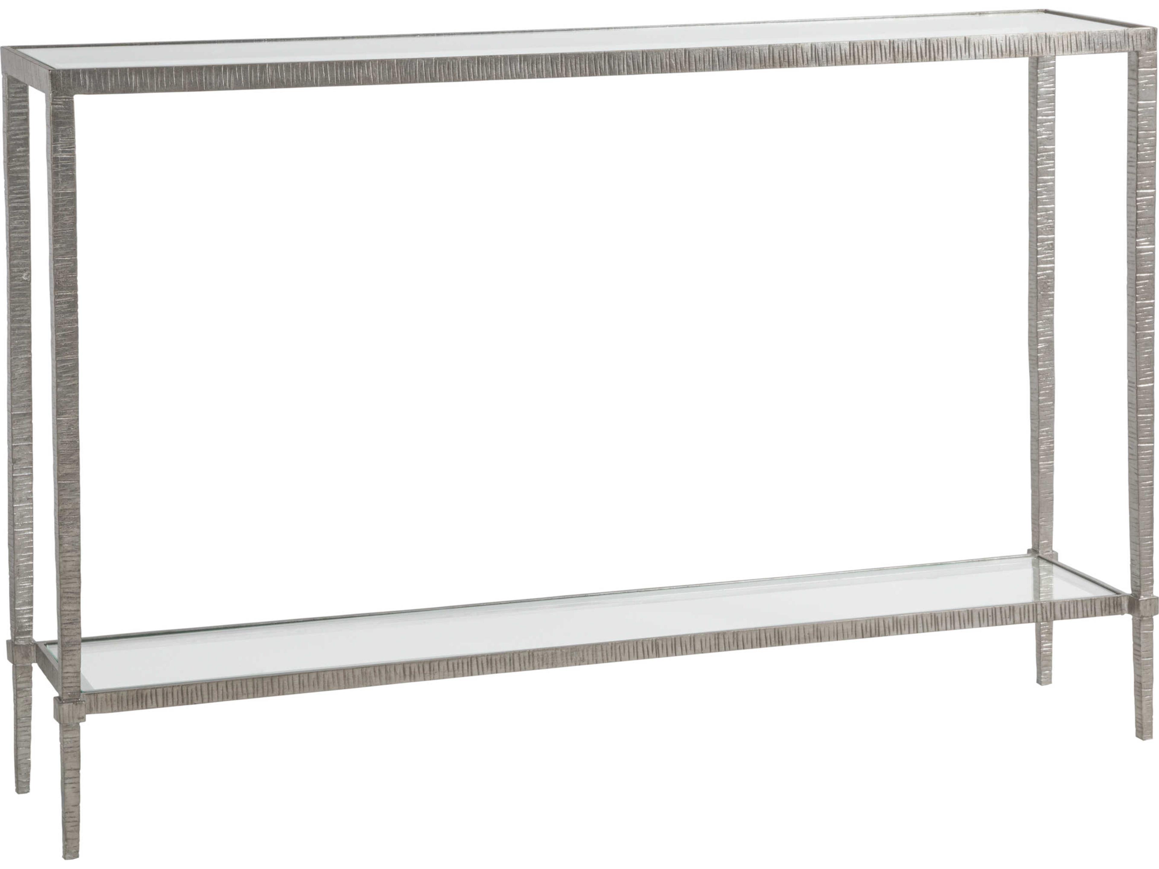 Artistica Metal Designs Claret Rectangular Glass Silver Leaf Console Table