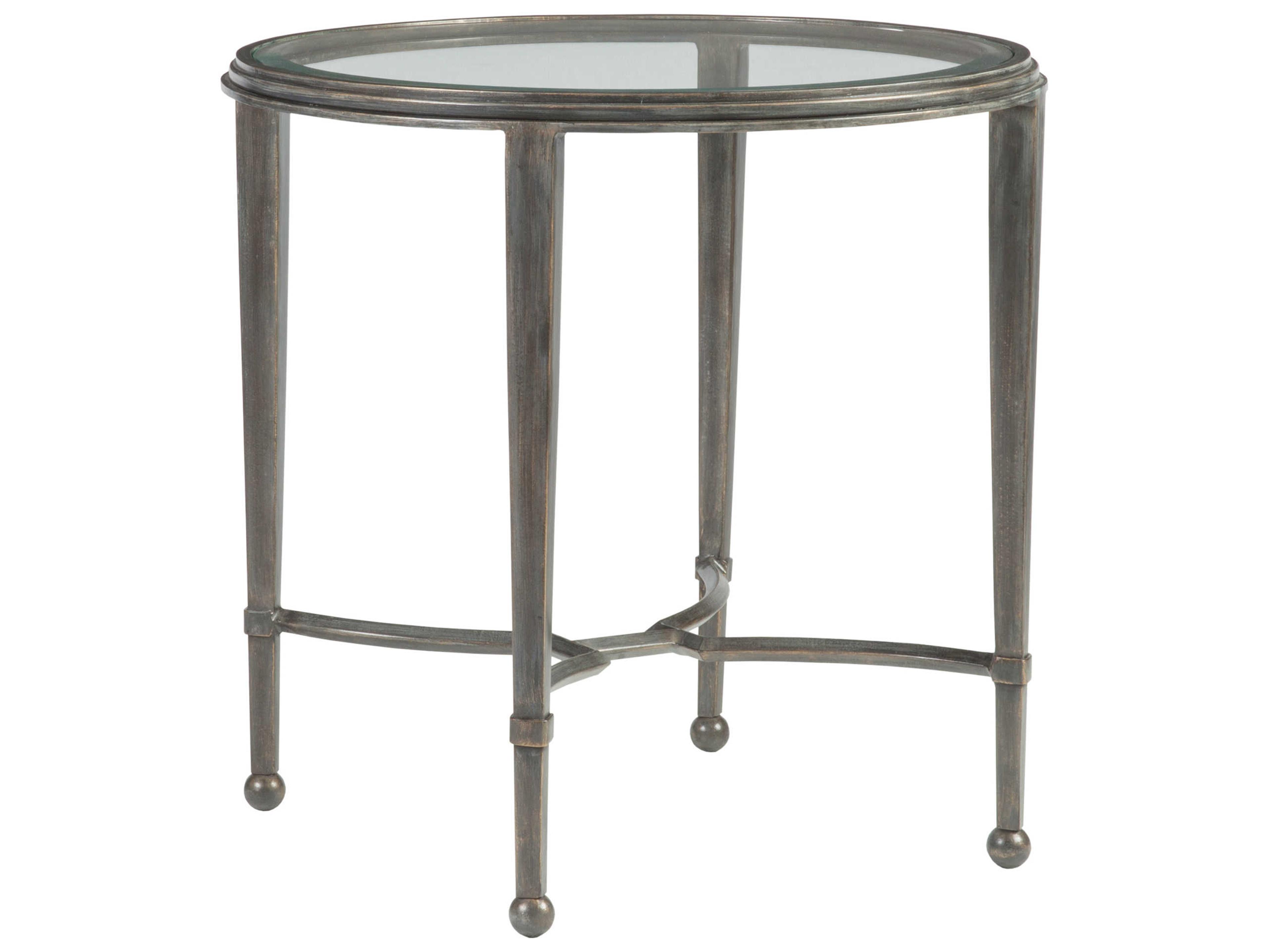Artistica Metal Designs Sangiovese Round Glass End Table