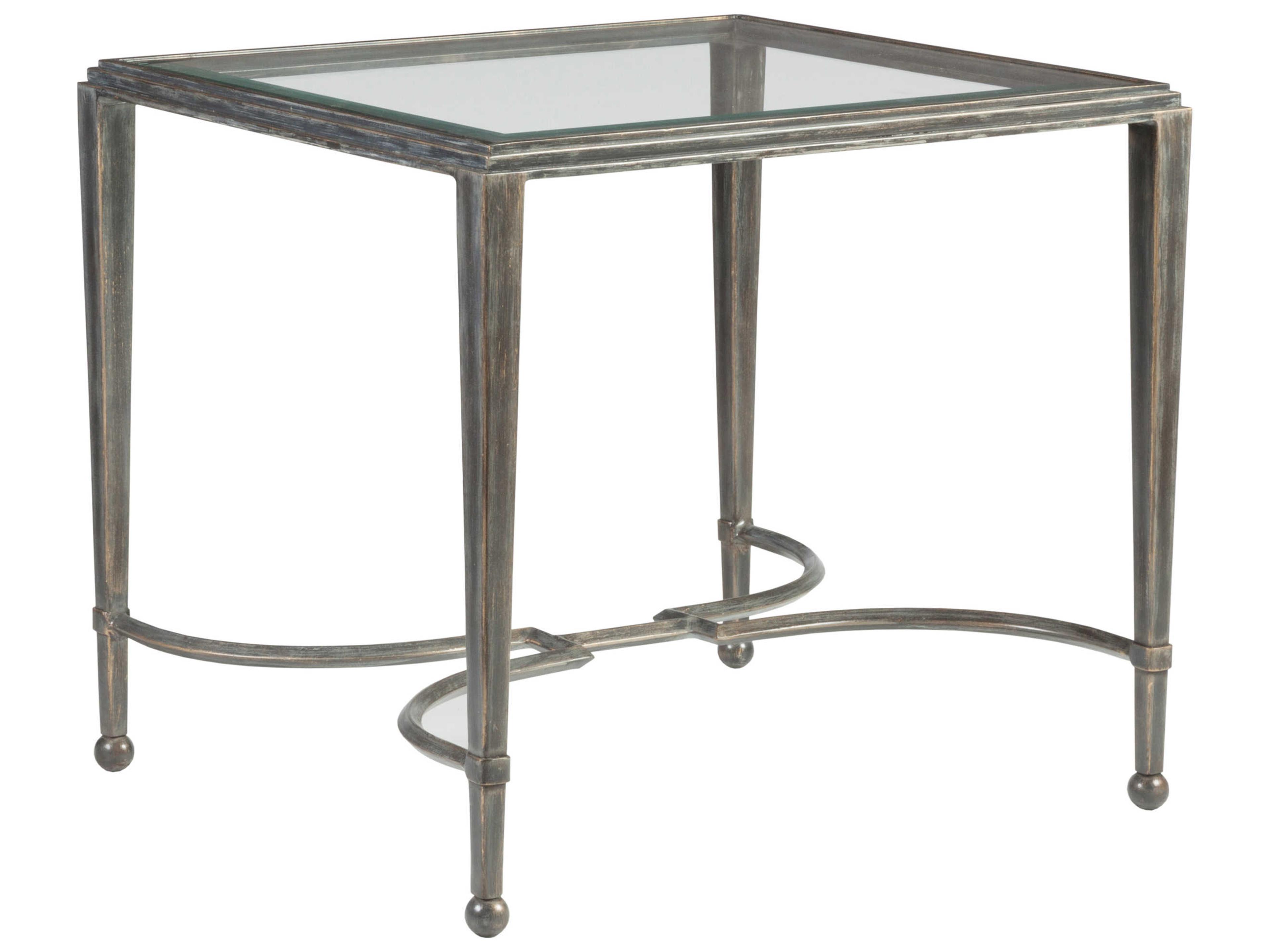 Artistica Metal Designs Sangiovese Rectangular Glass End Table