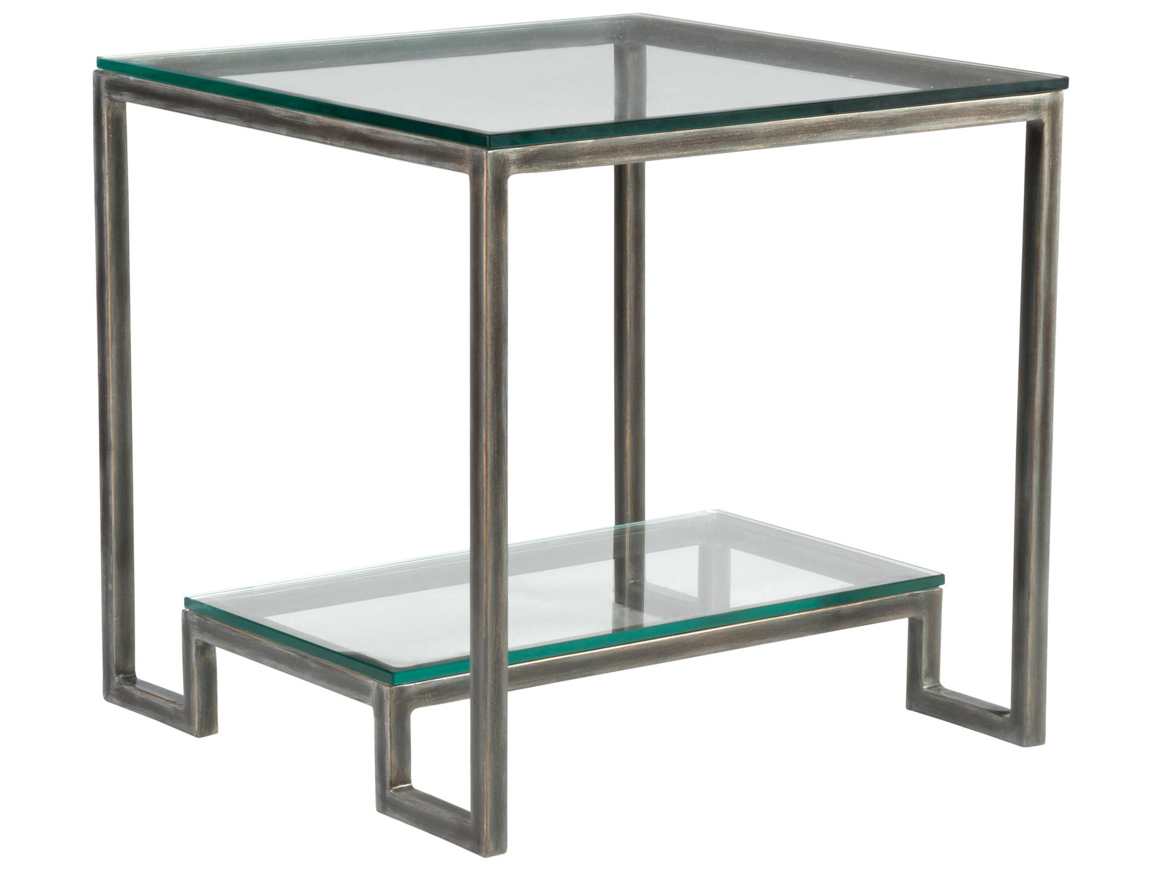 Artistica Metal Designs Bonaire Square Glass End Table