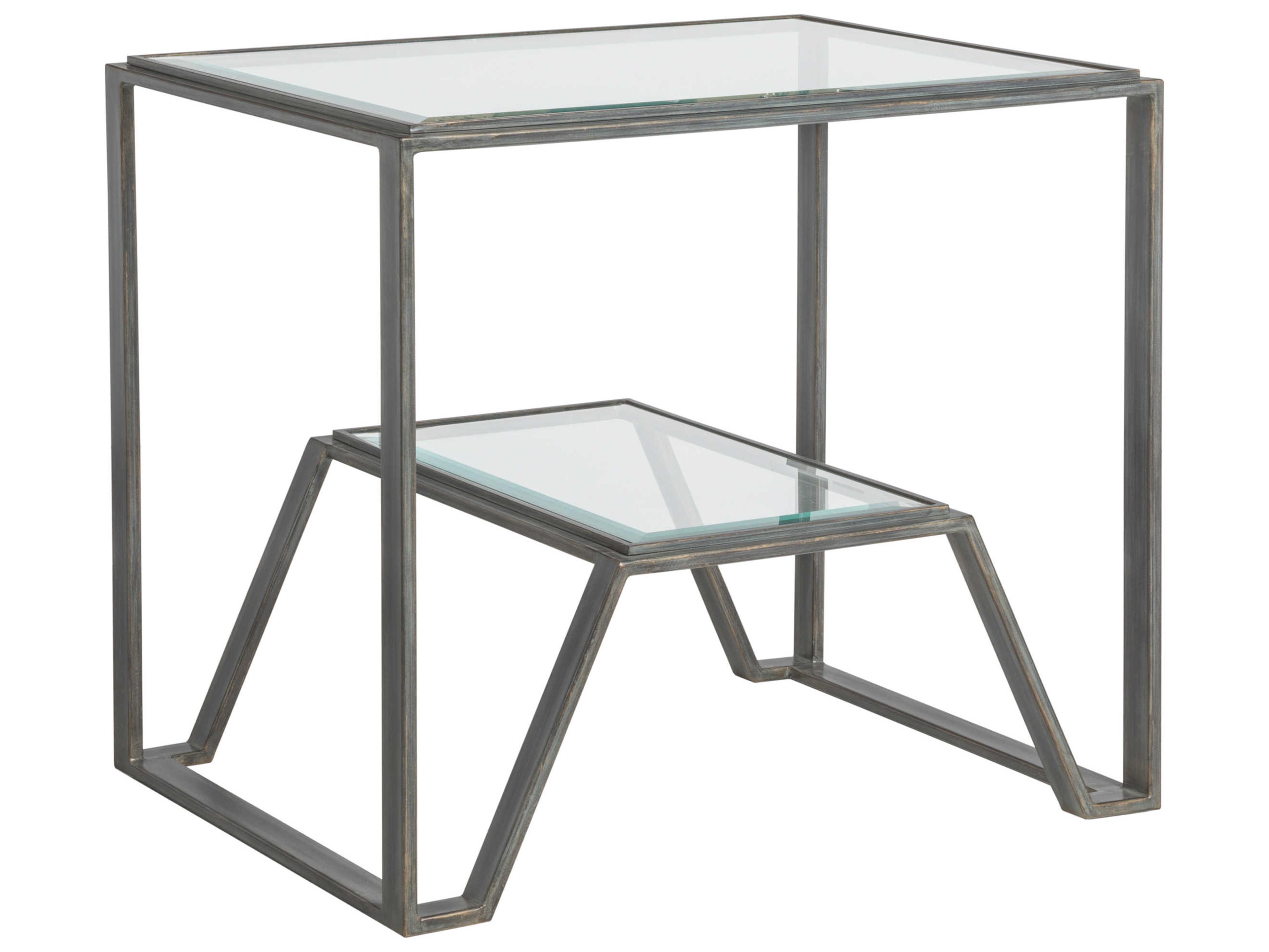 Artistica Metal Designs Byron Rectangular Glass End Table
