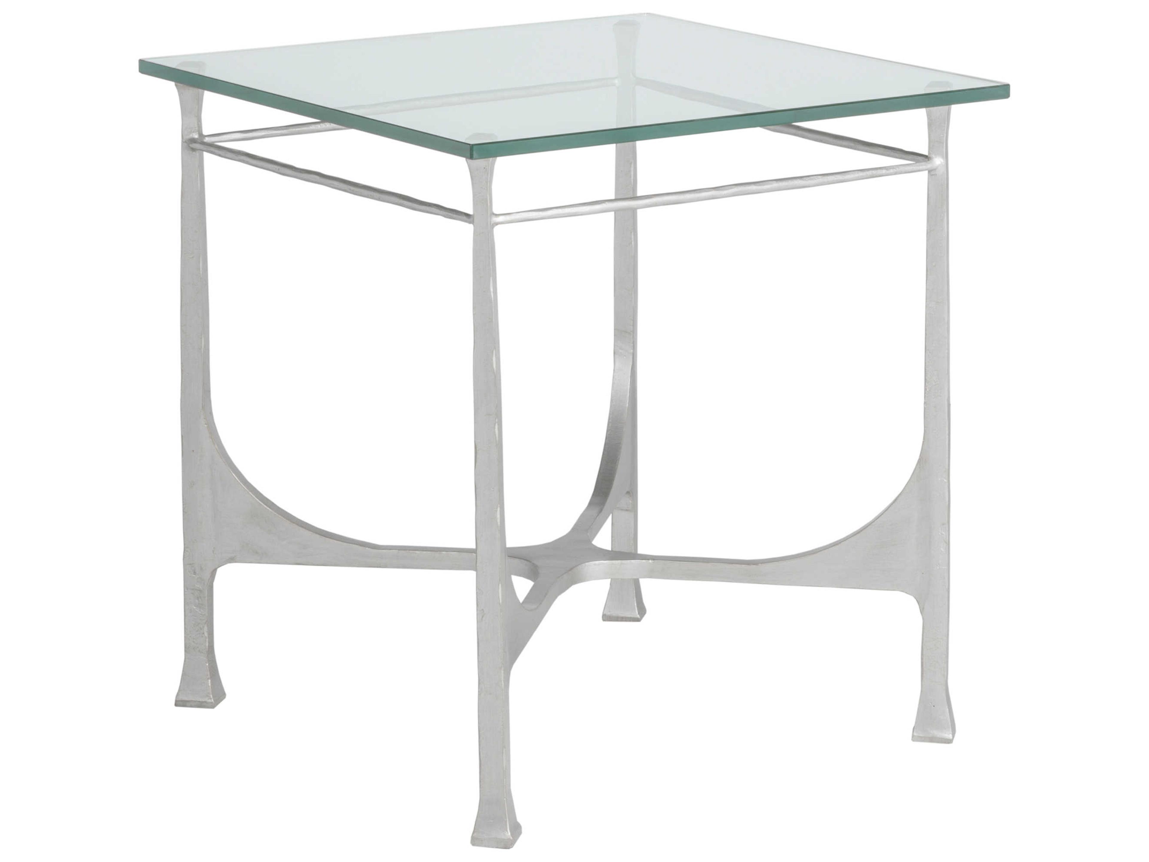 Artistica Metal Designs Bruno Square Glass Argento End Table