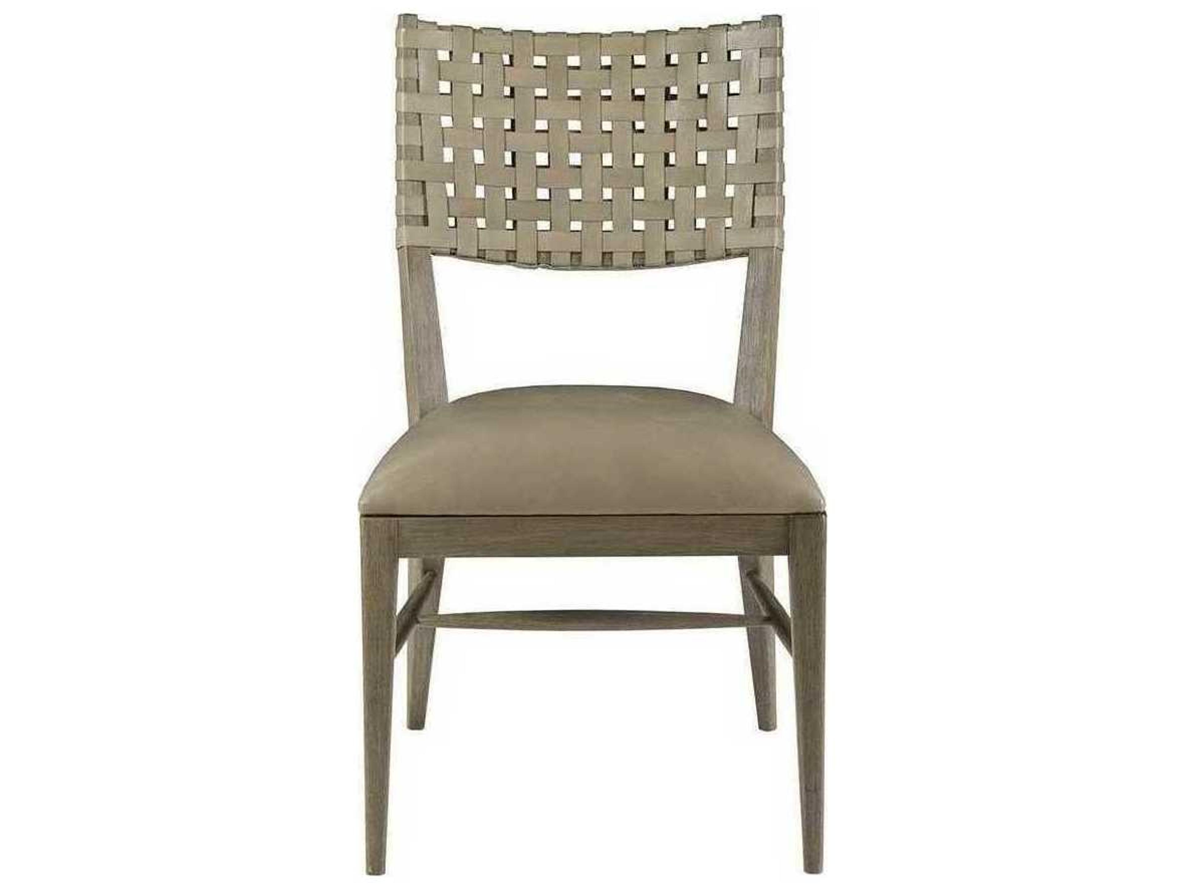 Artistica Milo Leather Mahogany Wood Gray Upholstered Side Dining Chair