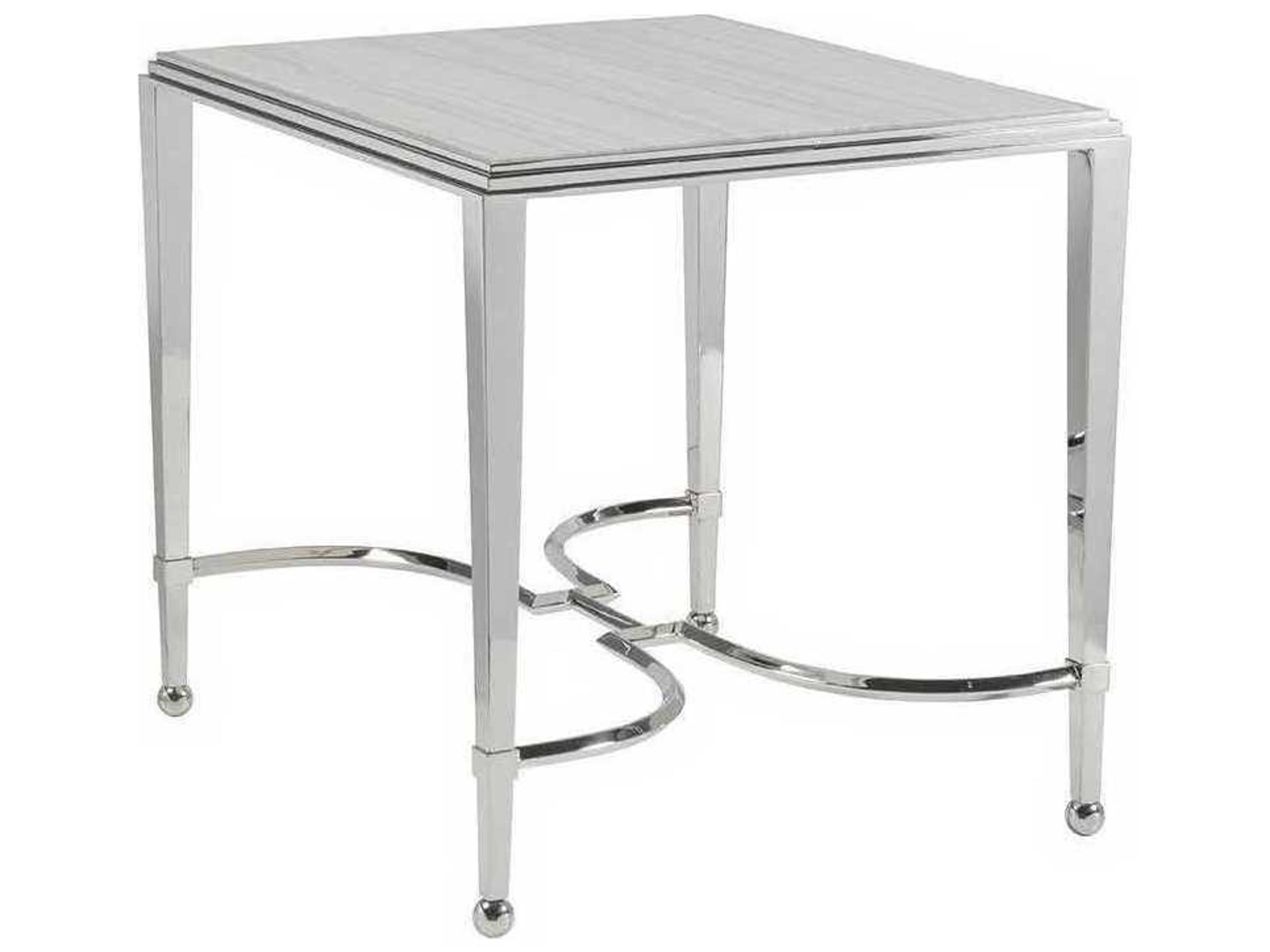 Artistica Sangiovese Rectangular Metal Silver Polished End Table