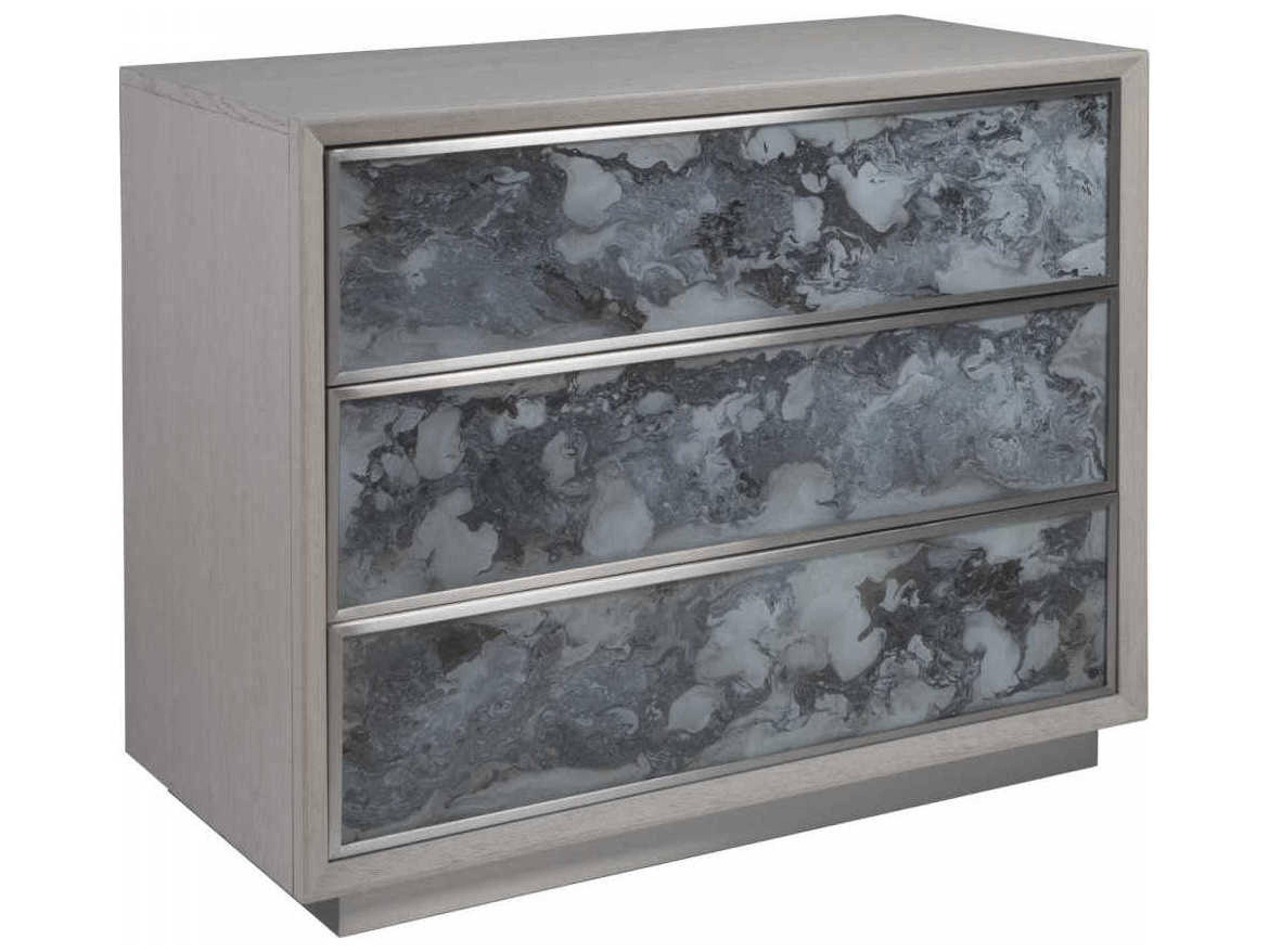 Artistica Signature Designs 3-Drawers White Sandblasted Eglomise Beige Hardwood Accent Chest