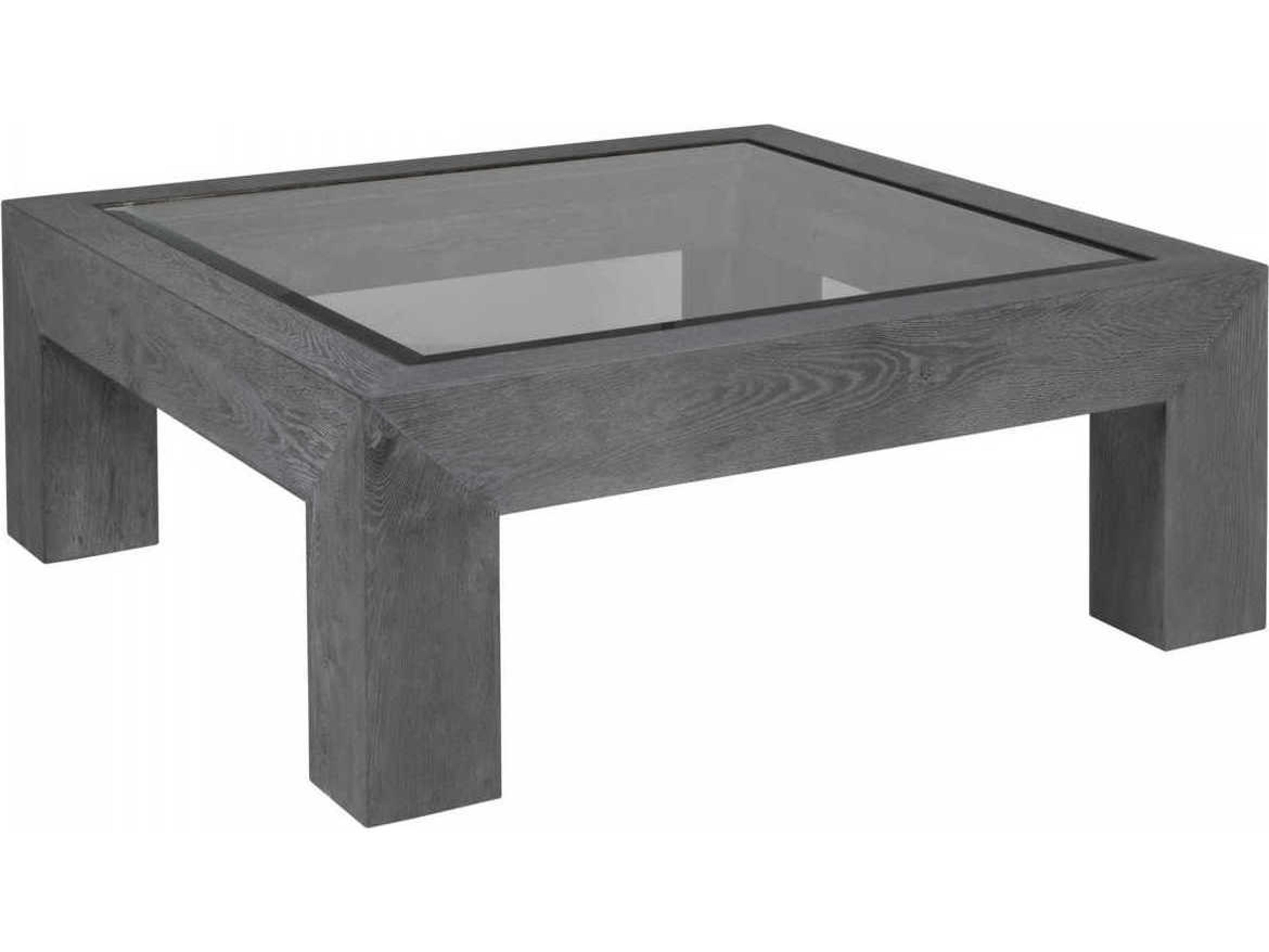 Artistica Signature Designs Accolade Square Beveled Glass Waxed Carbon Cocktail Table