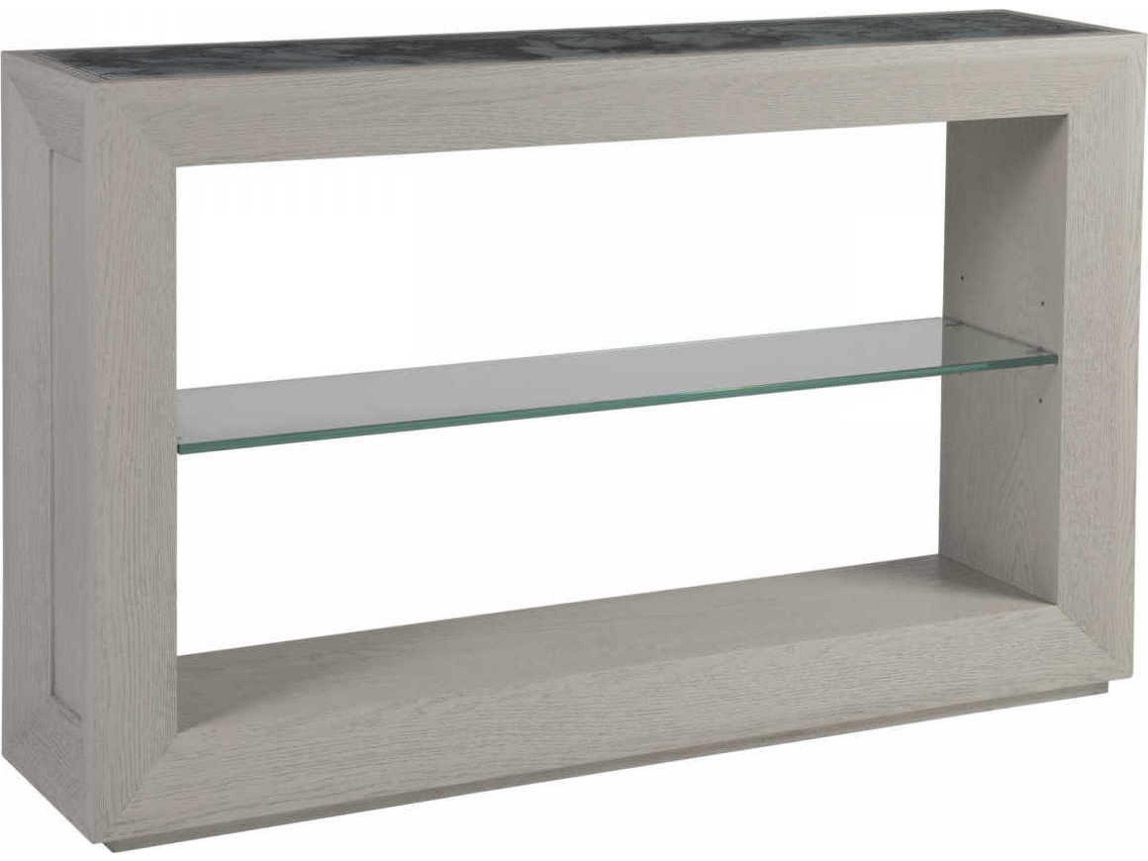 Artistica Signature Designs Metaphor Rectangular Eglomise White Sandblasted Console Table