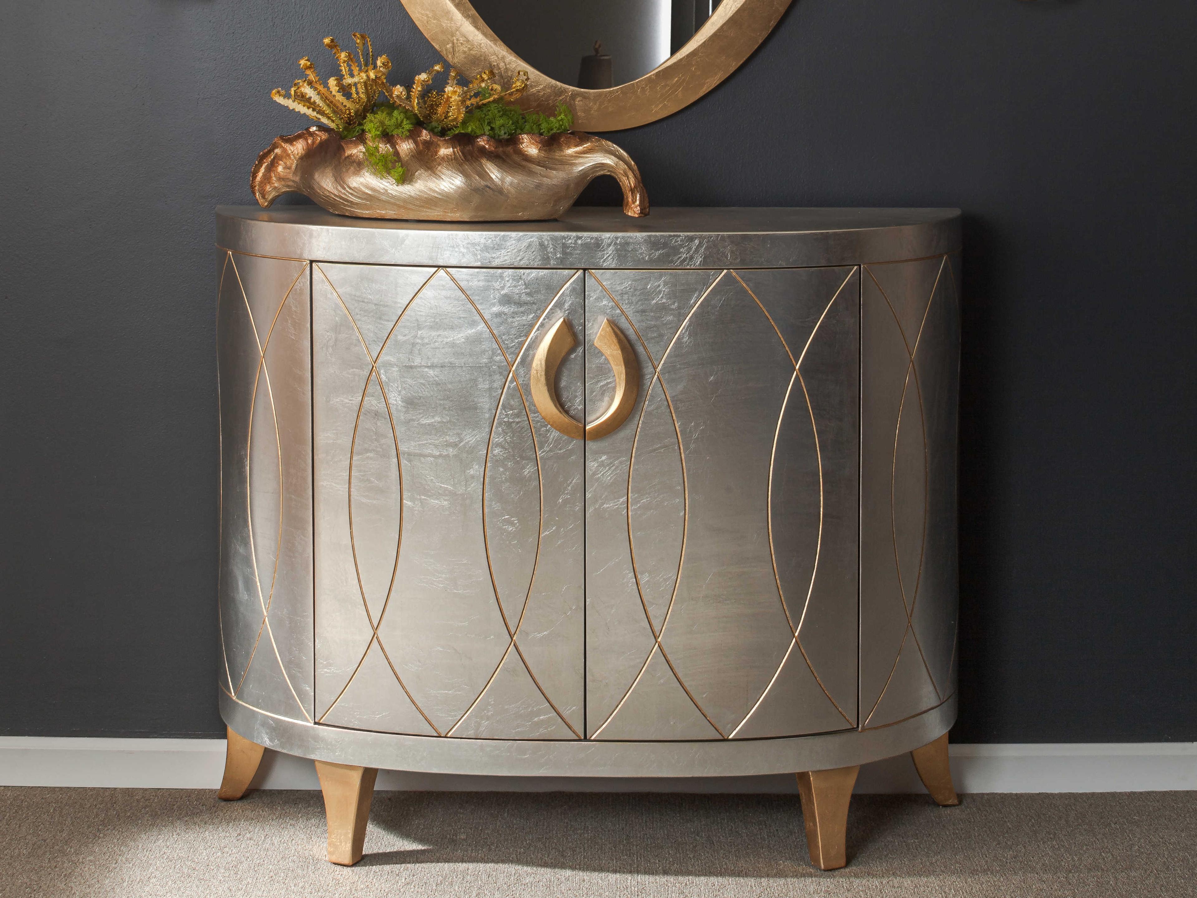 Artmax Warm Silver Leaf Gold Accent Chest