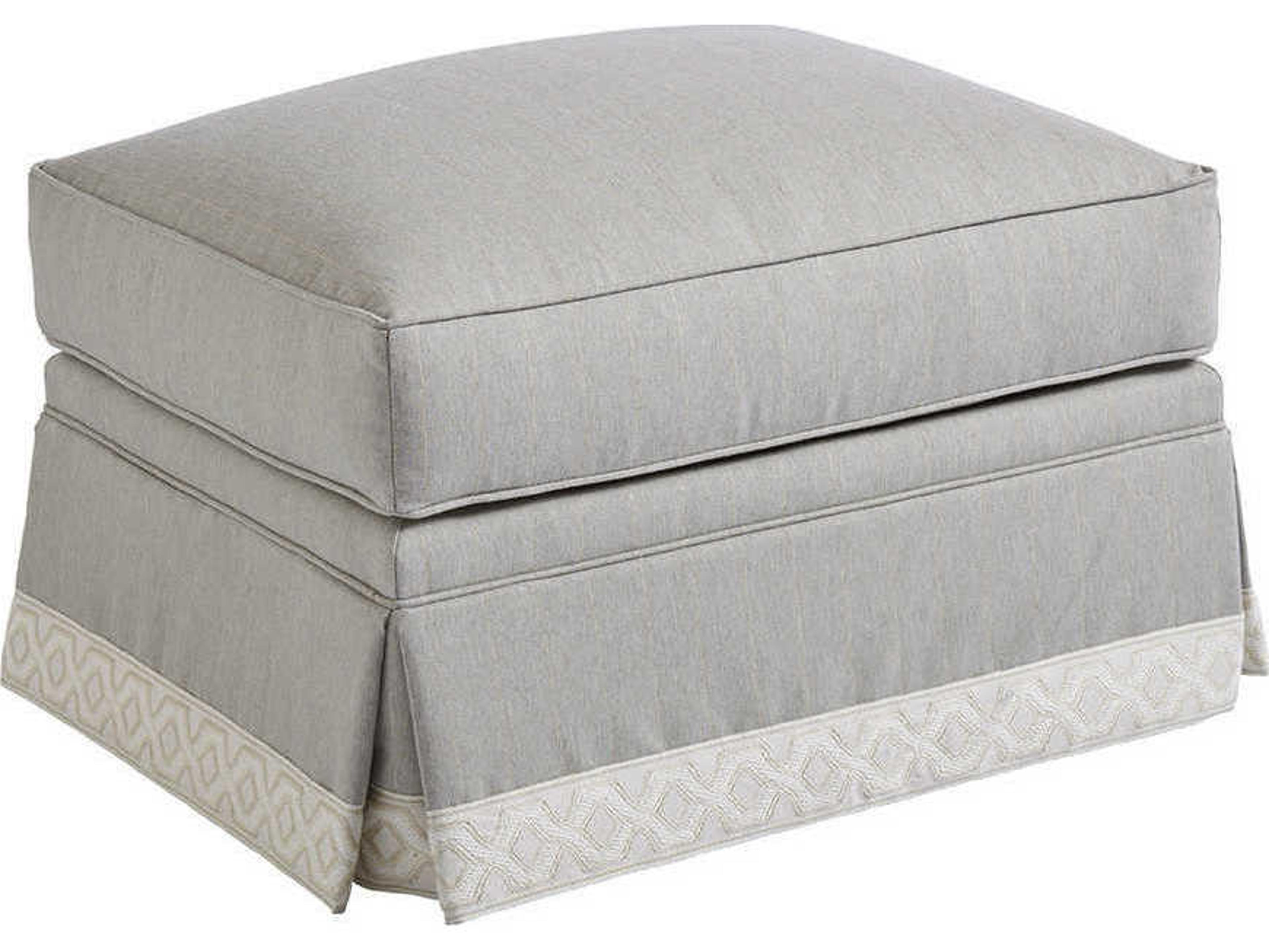 Barclay Butera Upholstery Blaire Gray Upholstered Ottoman