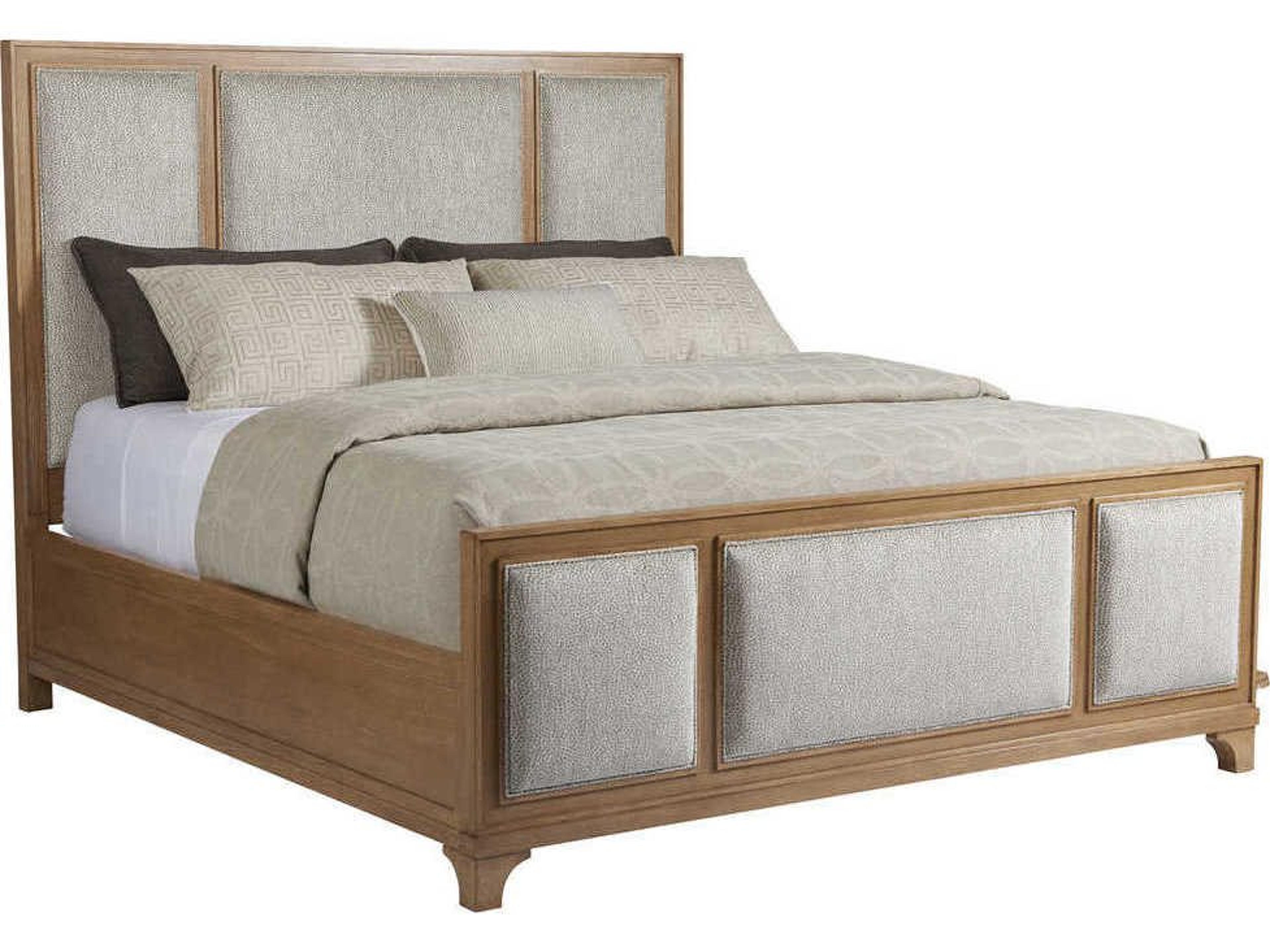 Newport Crystal Cove Sandstone Beige Wood Queen Panel Bed