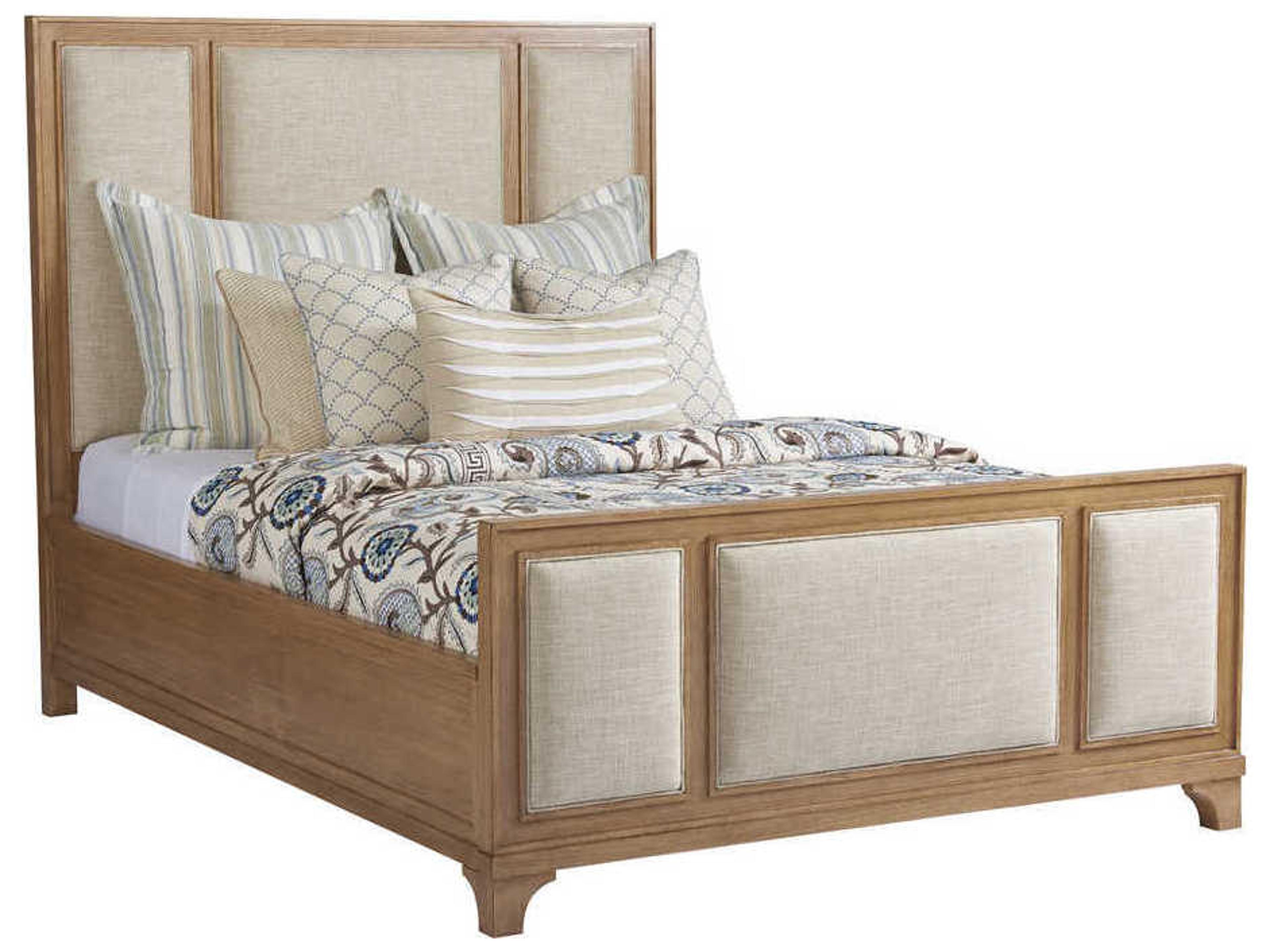 Newport Crystal Cove Sandstone Beige Wood Queen Panel Bed