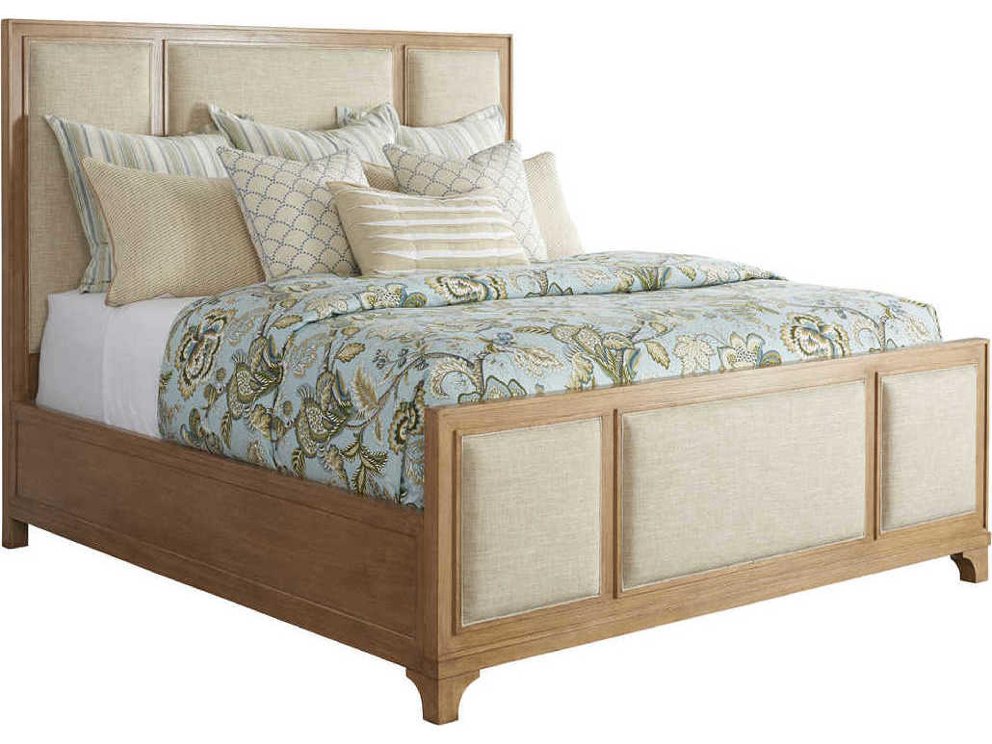 Newport Crystal Cove Sandstone Beige Wood California King Panel Bed
