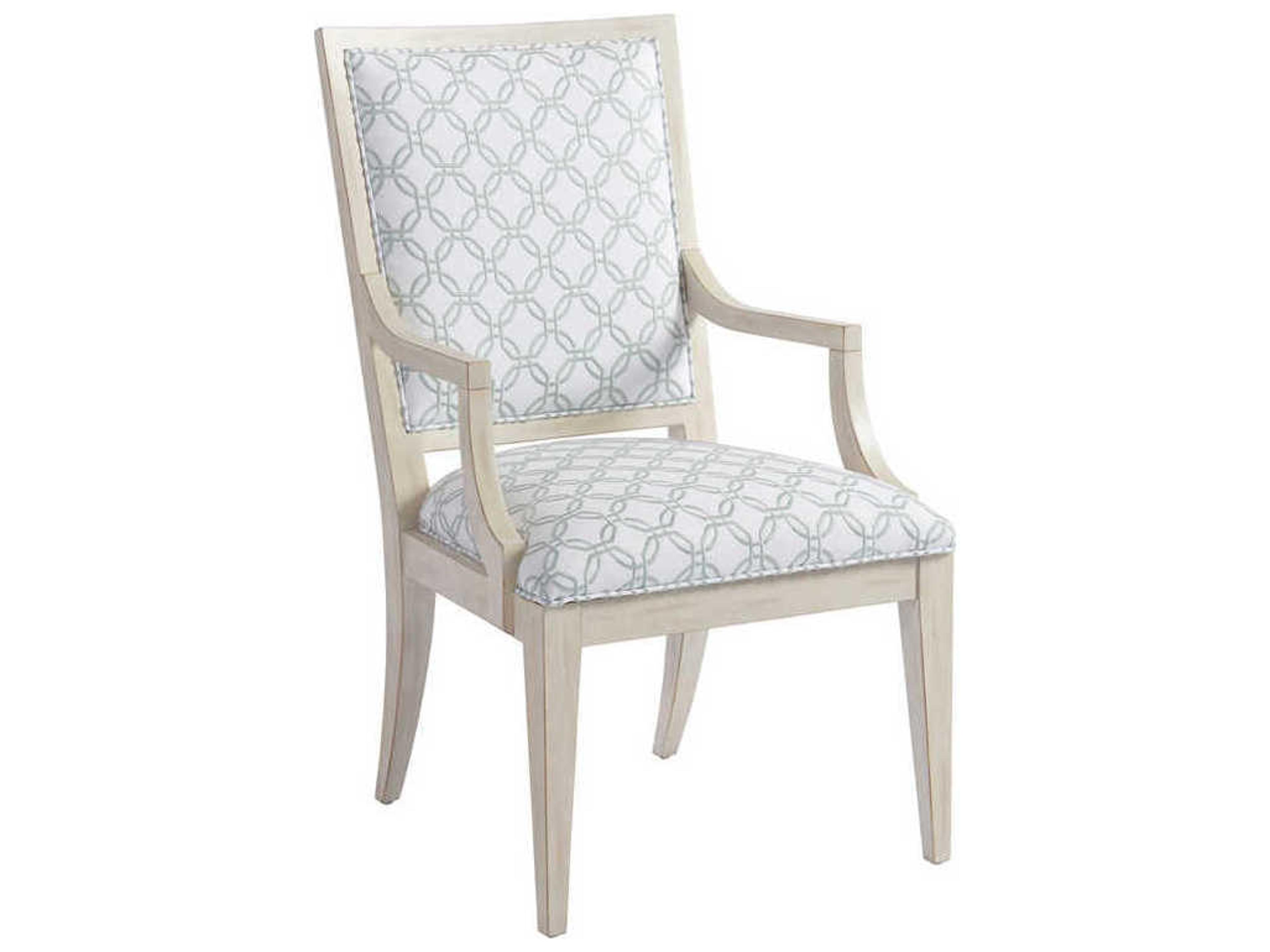 Barclay Butera Newport Eastbluff Blue Upholstered Arm Dining Chair