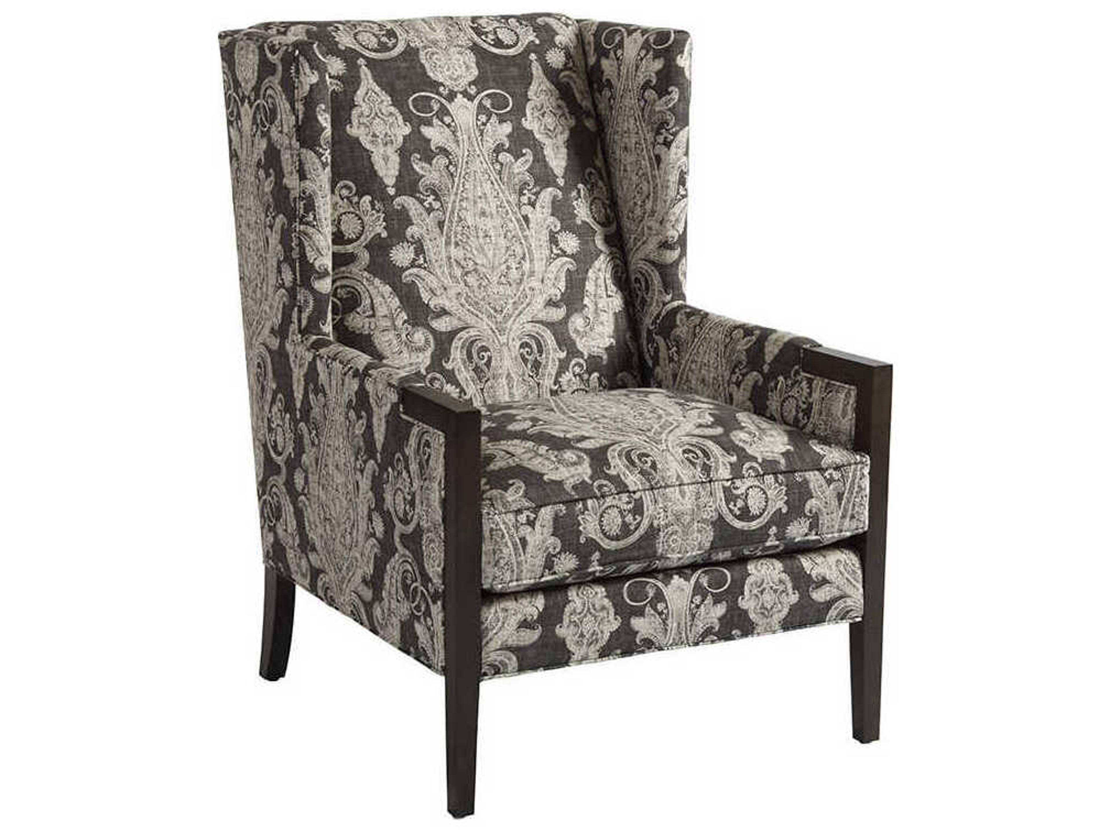 Upholstery Stratton Wing Gray Fabric Accent Chair