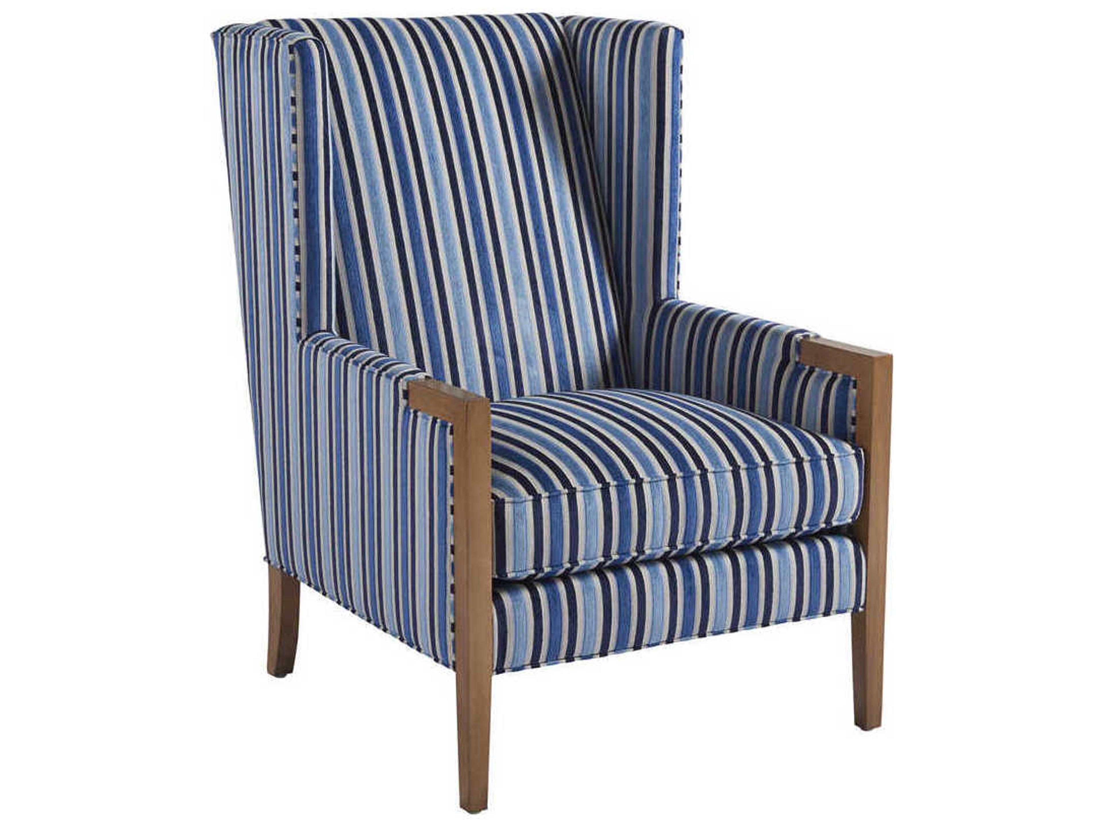 Upholstery Stratton Wing Blue Fabric Accent Chair