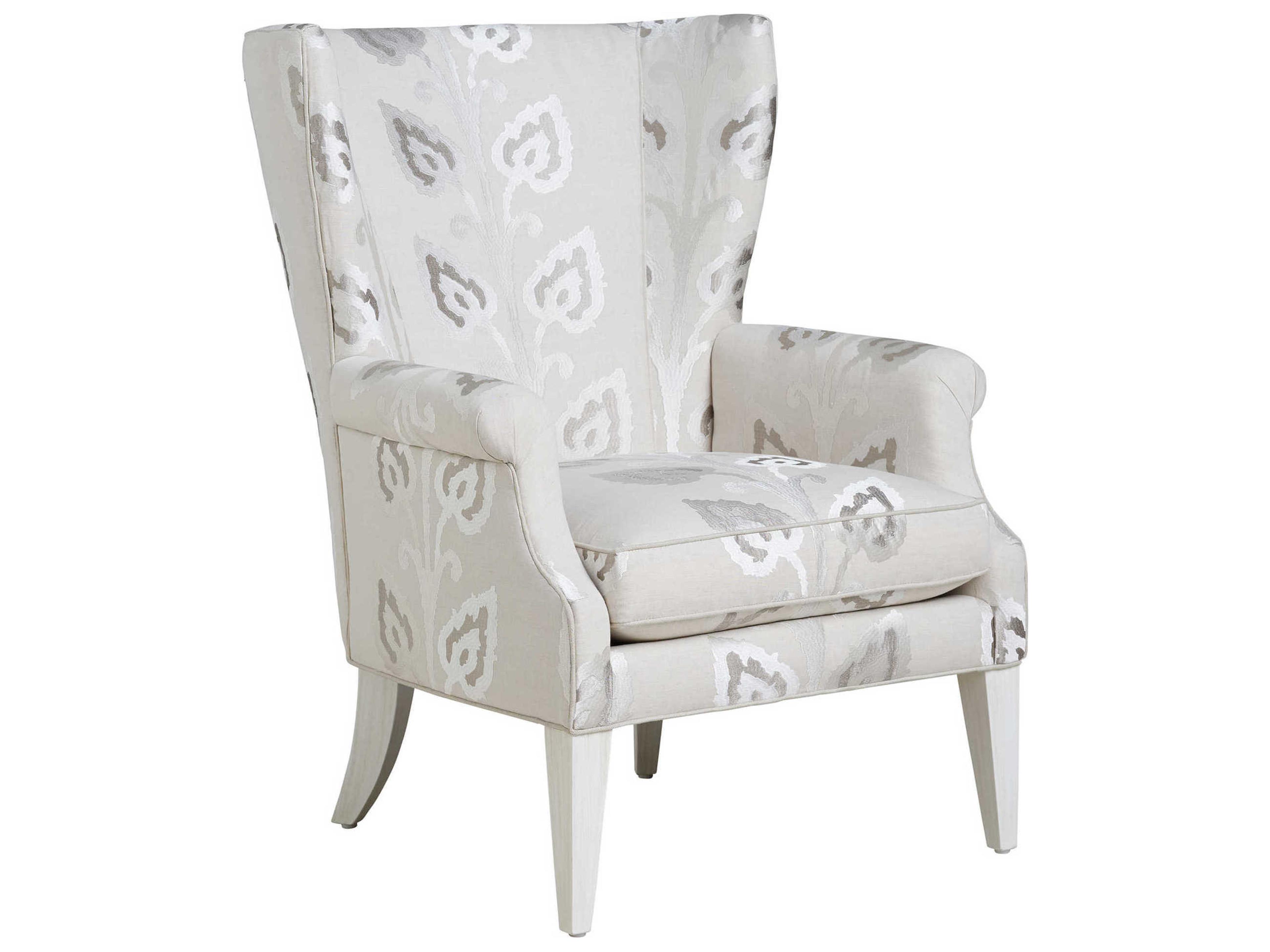 Barclay Butera Upholstery Newton Wing Silver Fabric Accent Chair