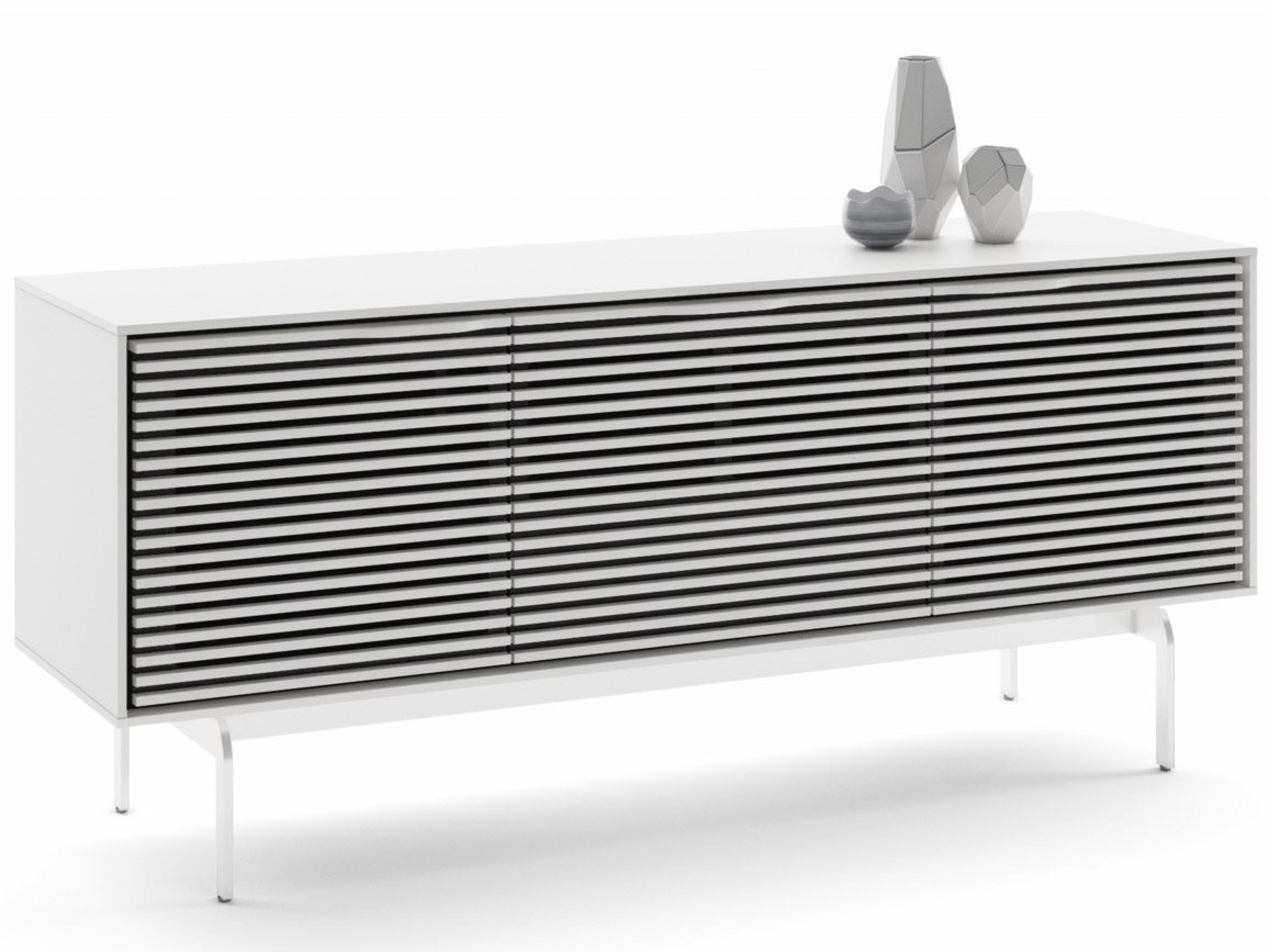 BDI Align 66" Solid Wood Satin White Media Console