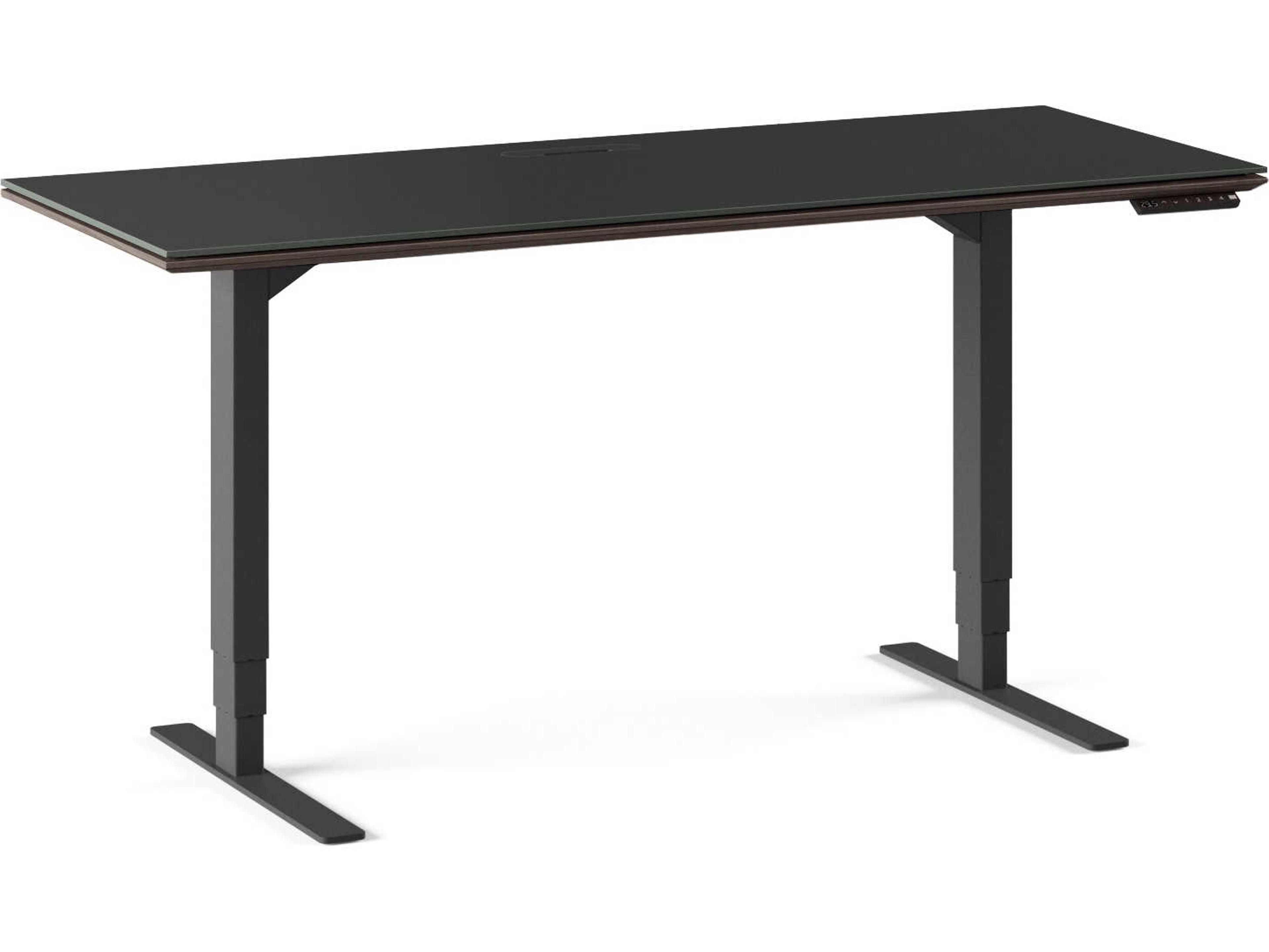BDI Sequel Black Charcoal Stained Ash Brown Hardwood Desks