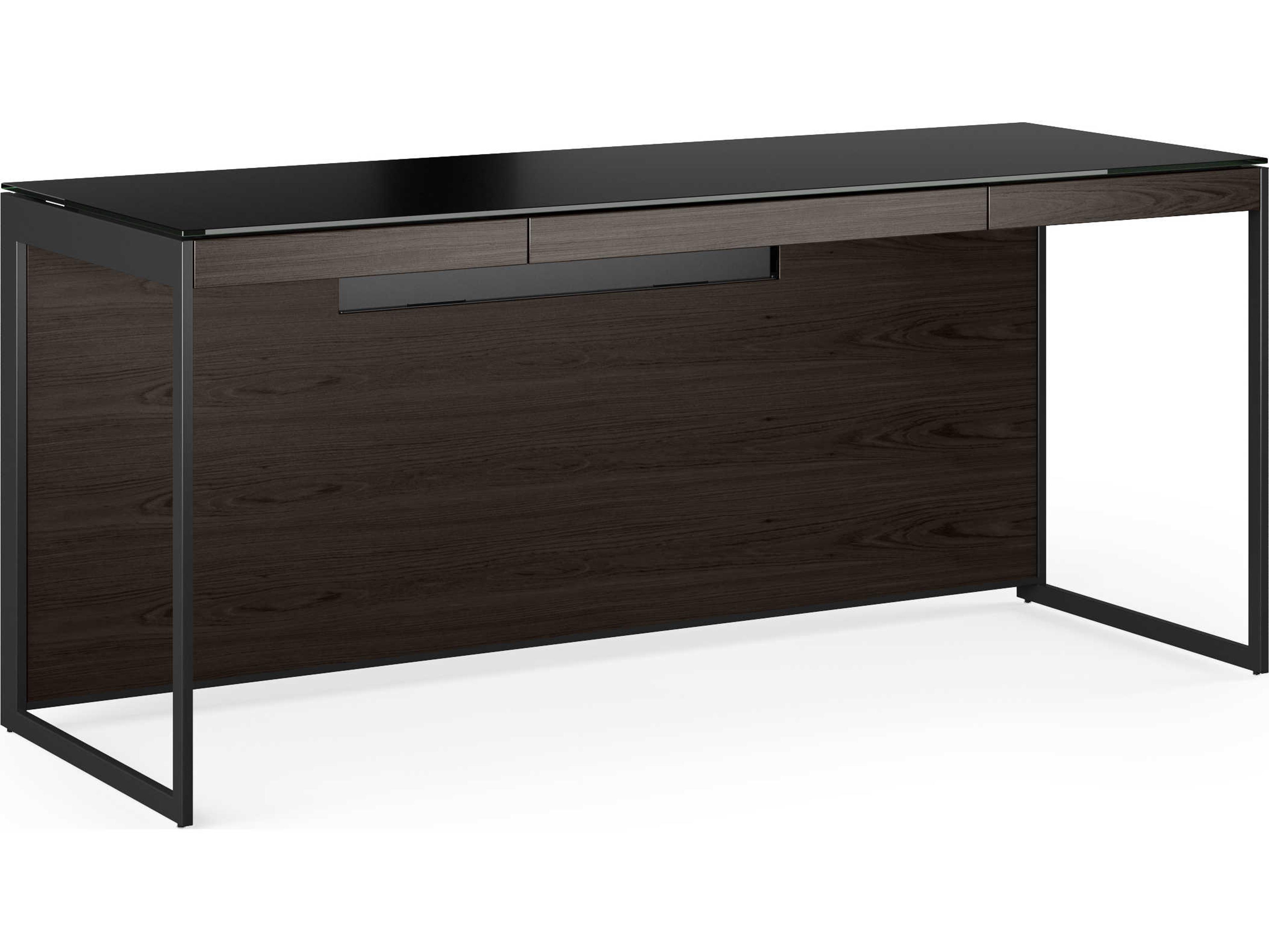 BDI Sequel Charcoal Stained Ash Black Wood Secretary Desk
