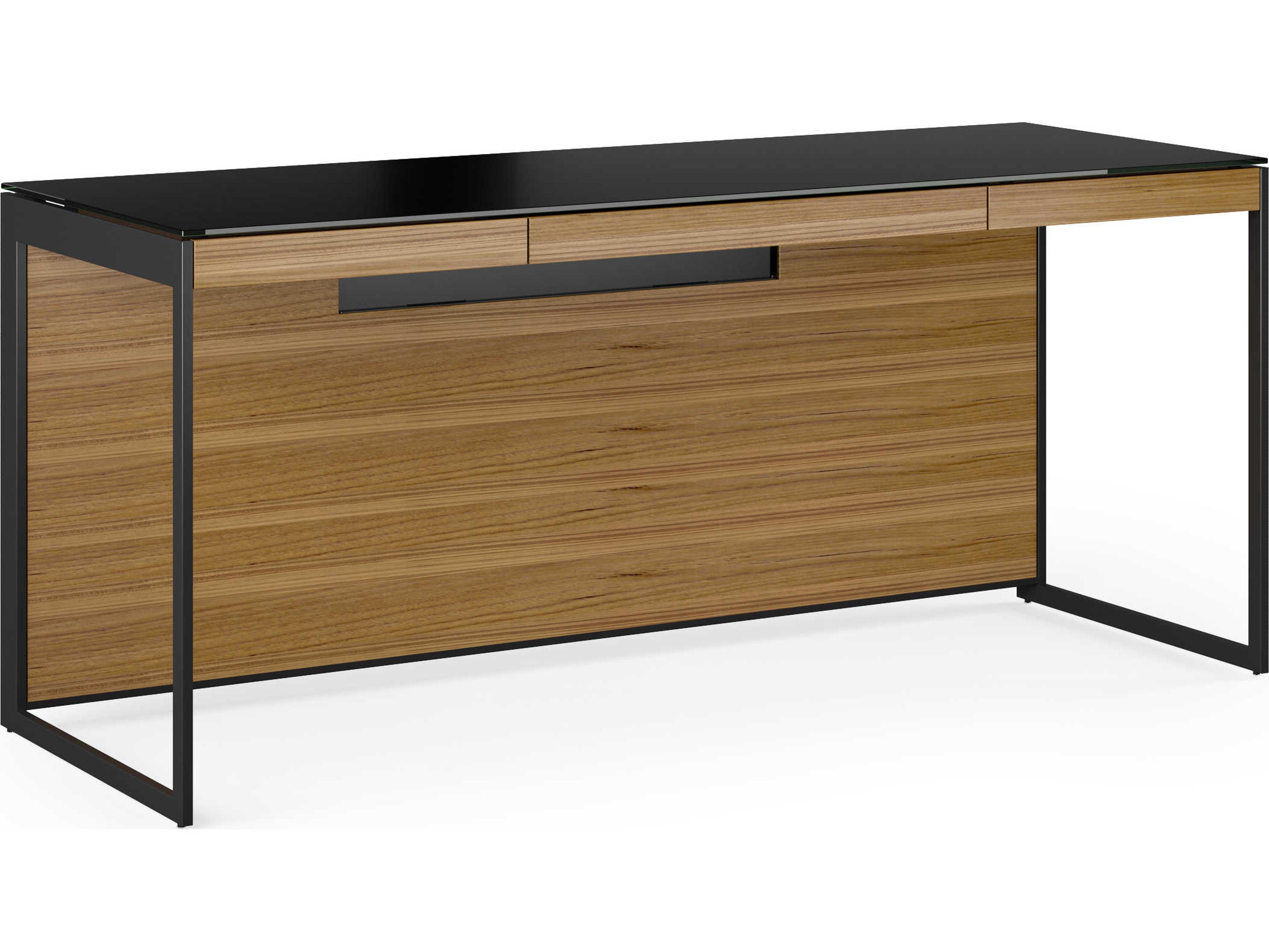 BDI Sequel Natural Walnut Black Brown Wood Secretary Desk