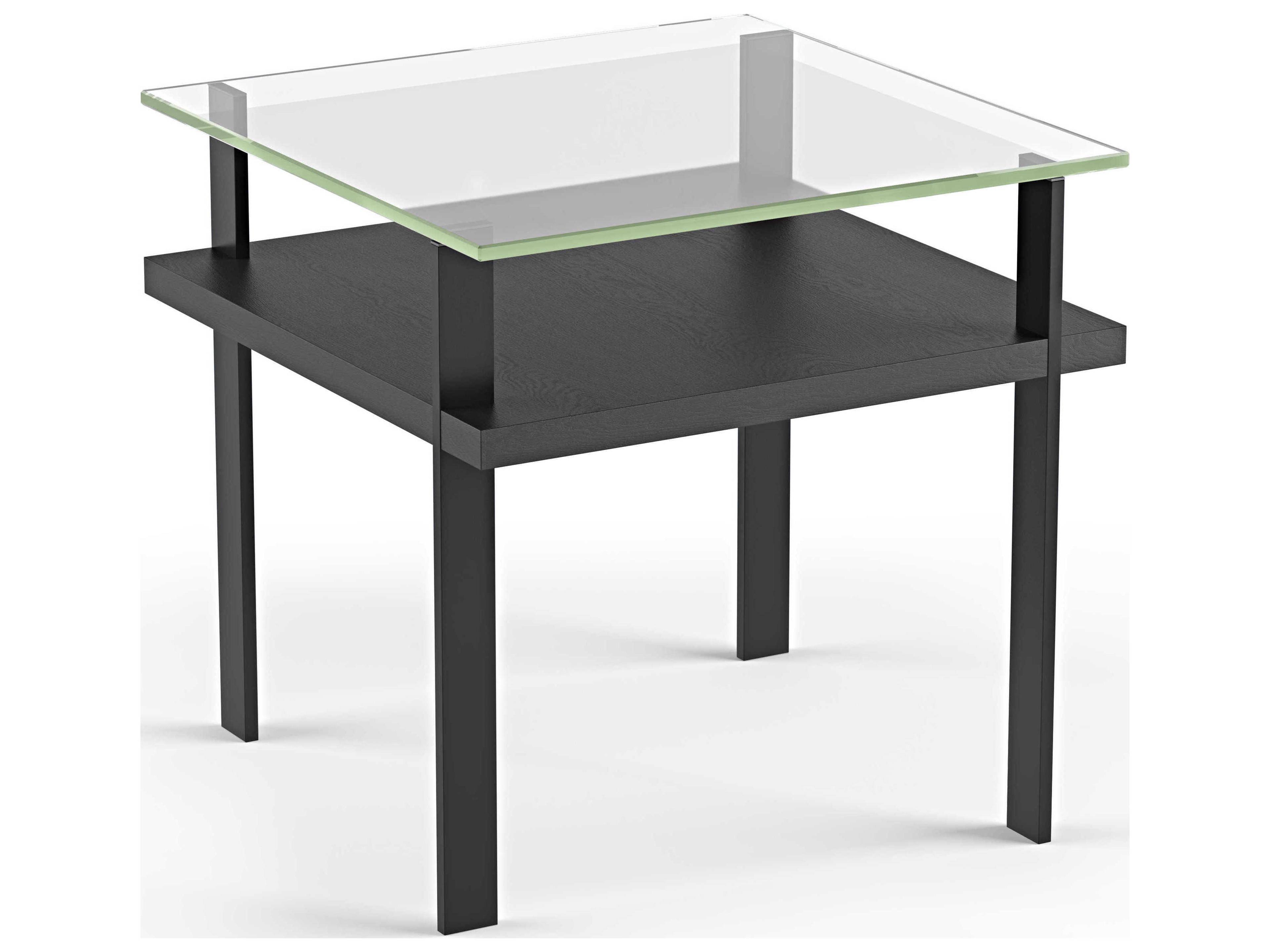 BDI Terrace Square Glass Charcoal End Table