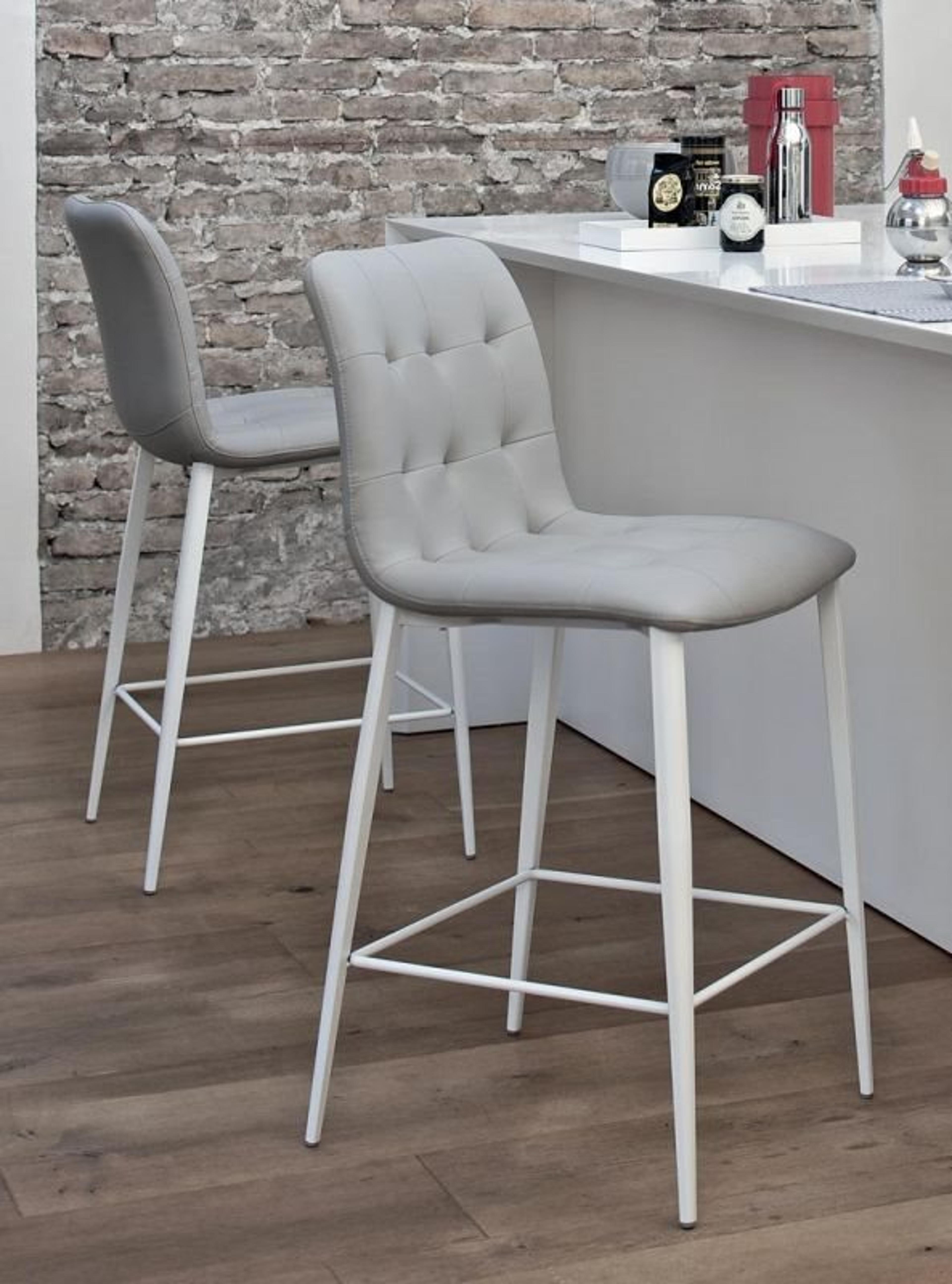 Bontempi Casa Kuga Natural Silver White Bar Stool