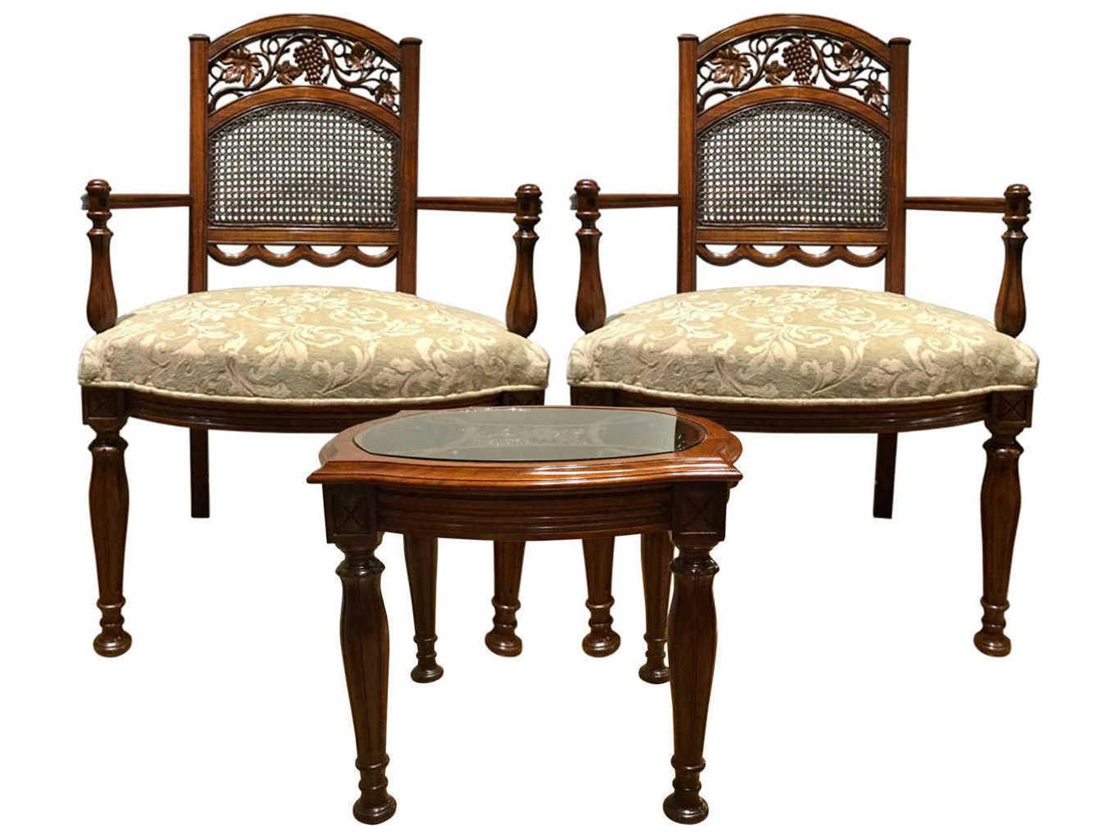 Boston Mills Lacerta Rosewood Accent Chair with Table Living Room Set