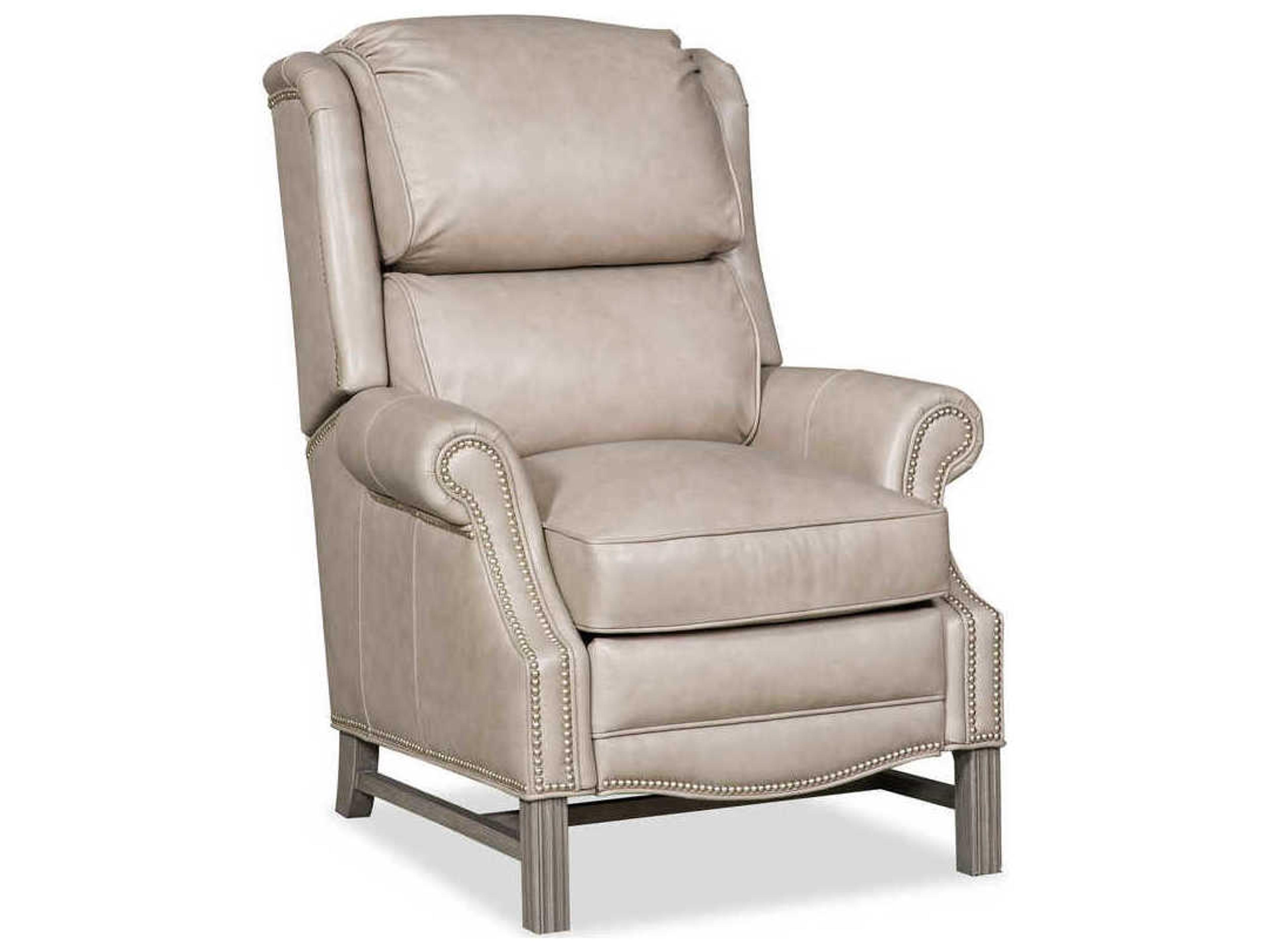 Bradington Young Alta Cement Gray Leather Recliner