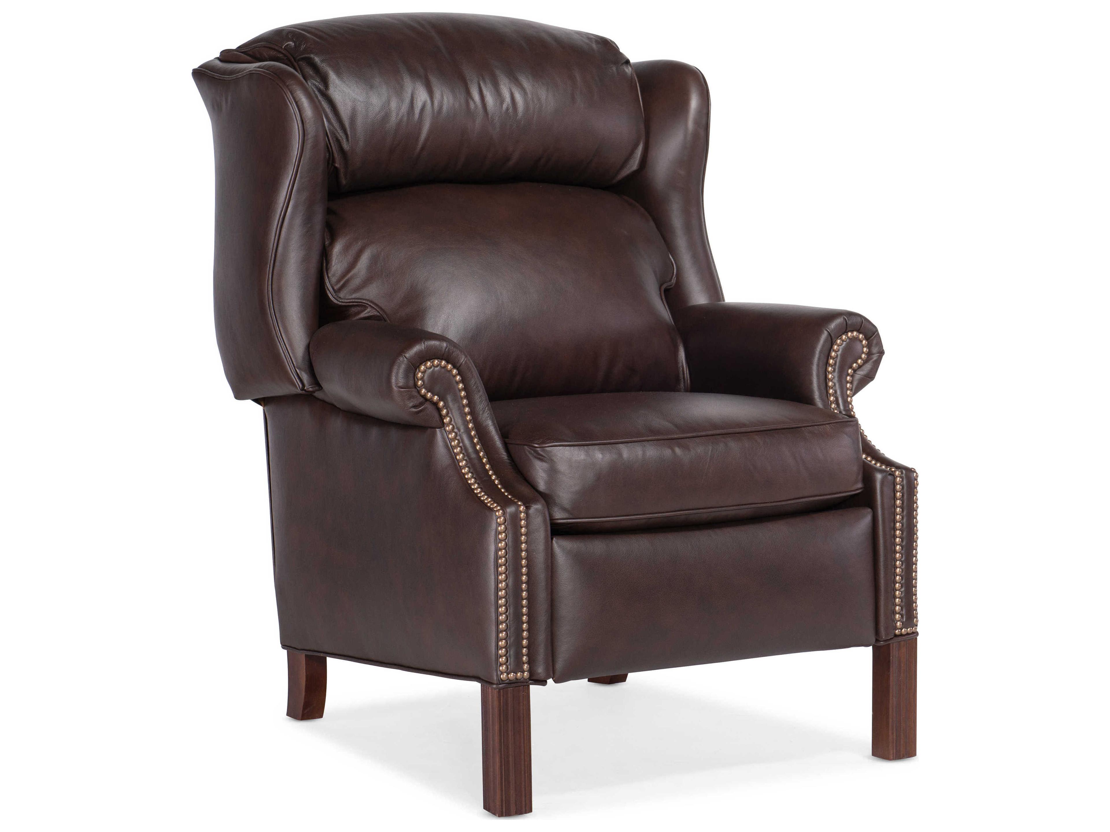 Bradington Young Chippendale Chocolate Brown Leather Recliner