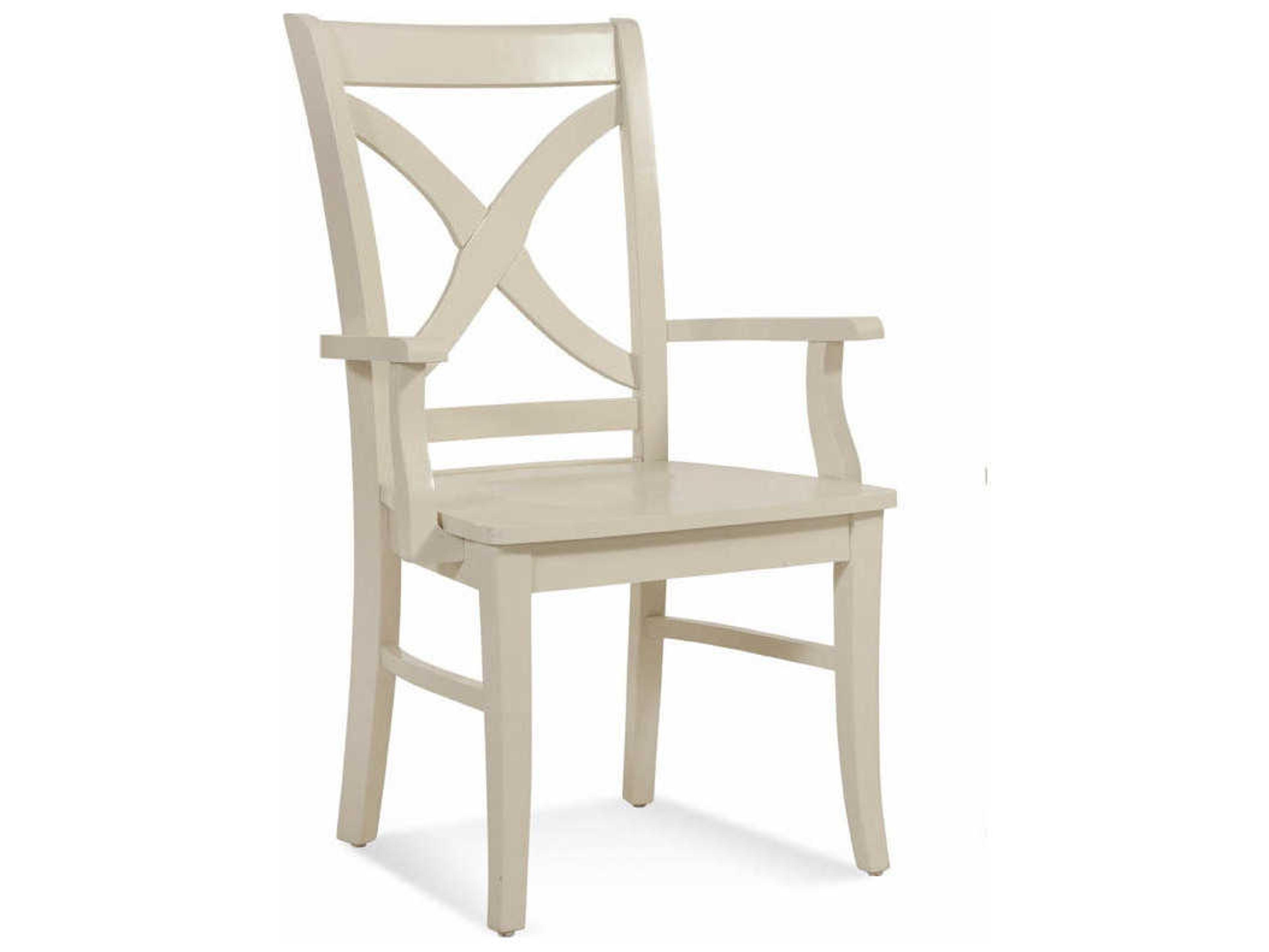 Braxton Culler Hues Rubberwood White Arm Dining Chair