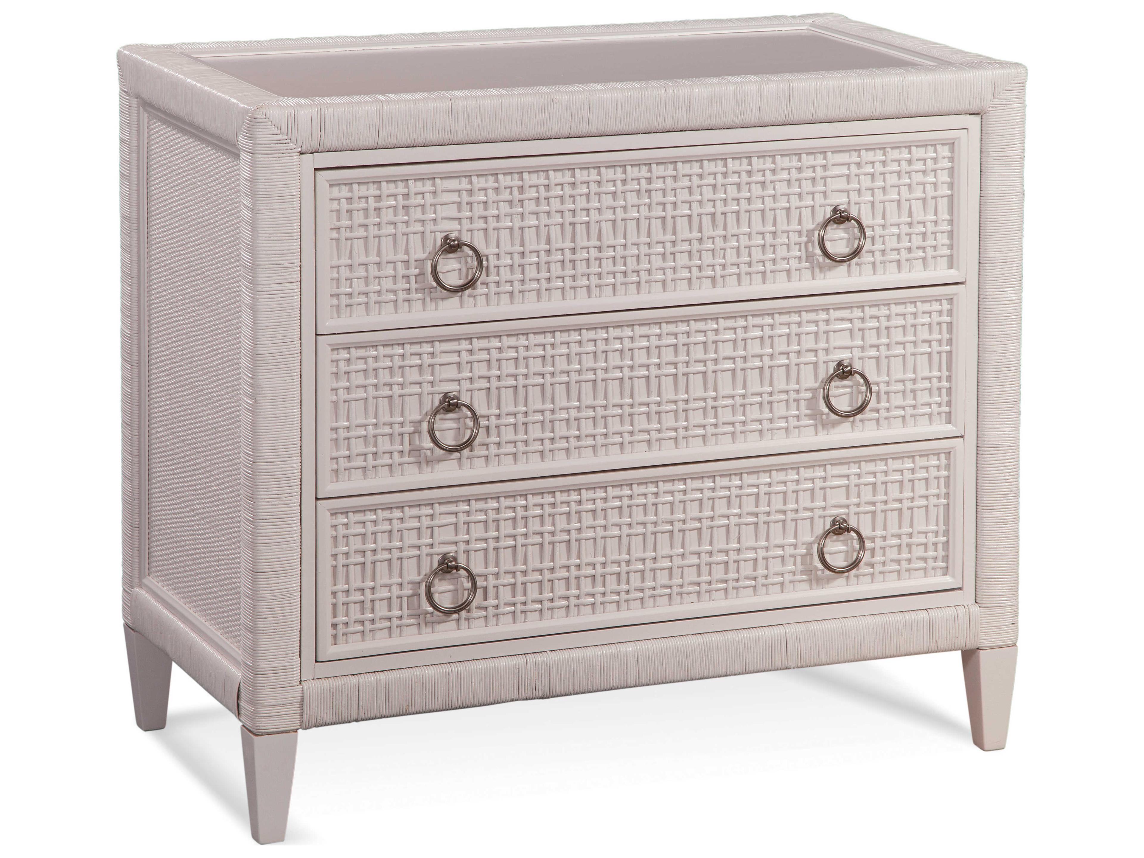 Braxton Culler Naples 3-Drawers White Rattan Accent Chest
