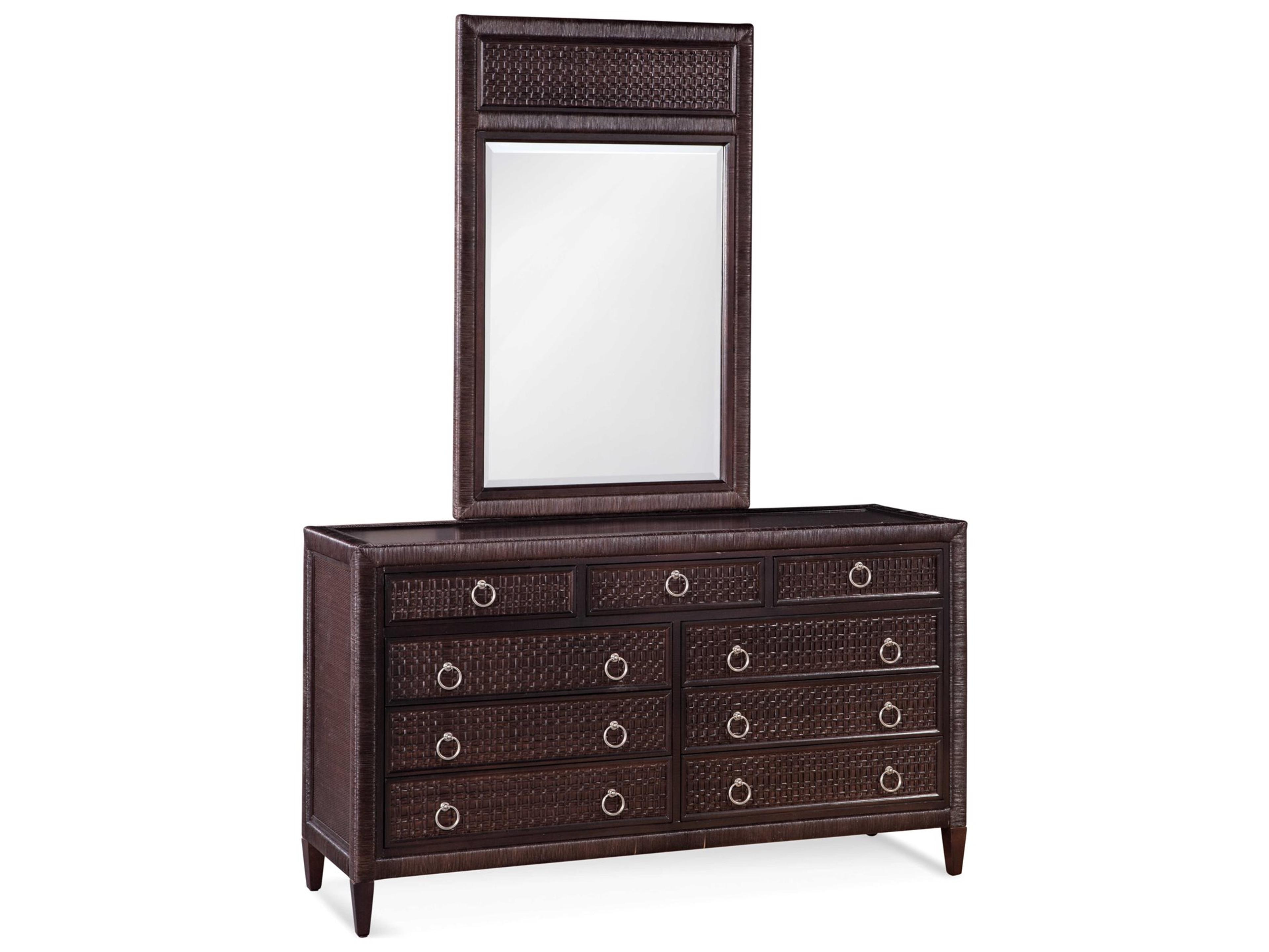 Braxton Culler Naples 9-Drawers Brown Hardwood Double Dresser with Mirror