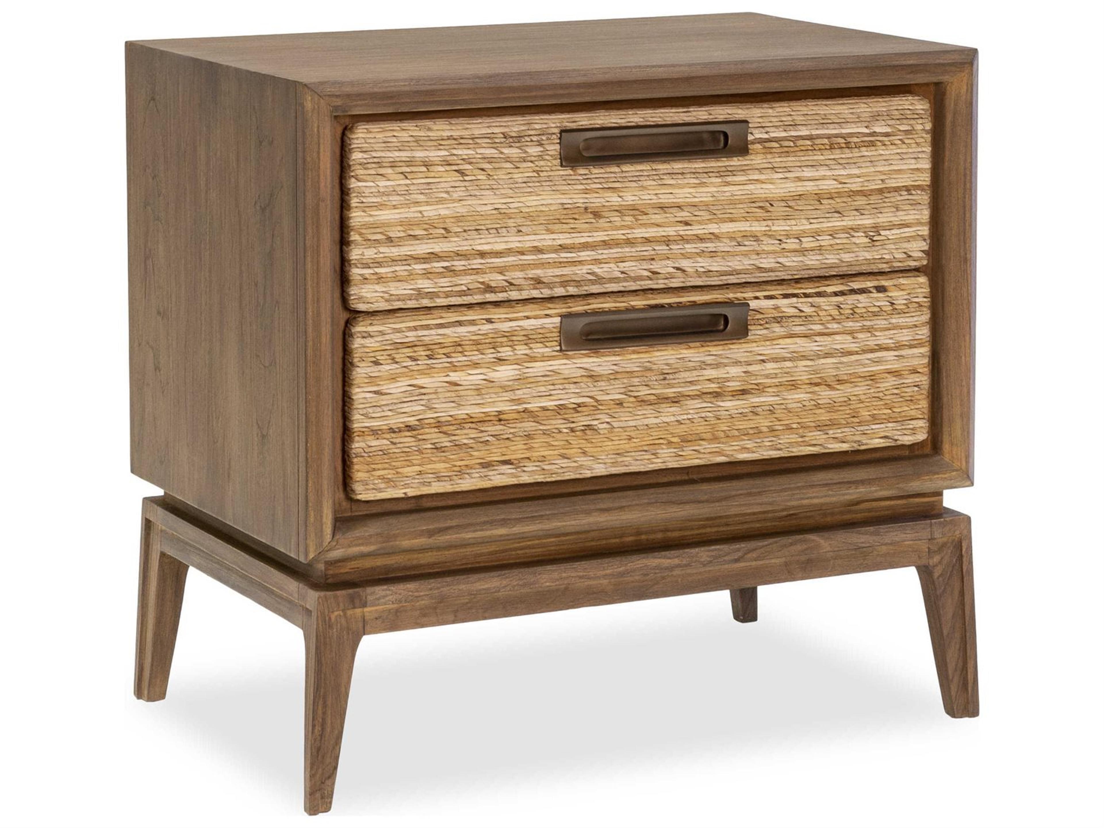 Brownstone Gemma 2-Drawers Brown Abaca Wood Nightstand