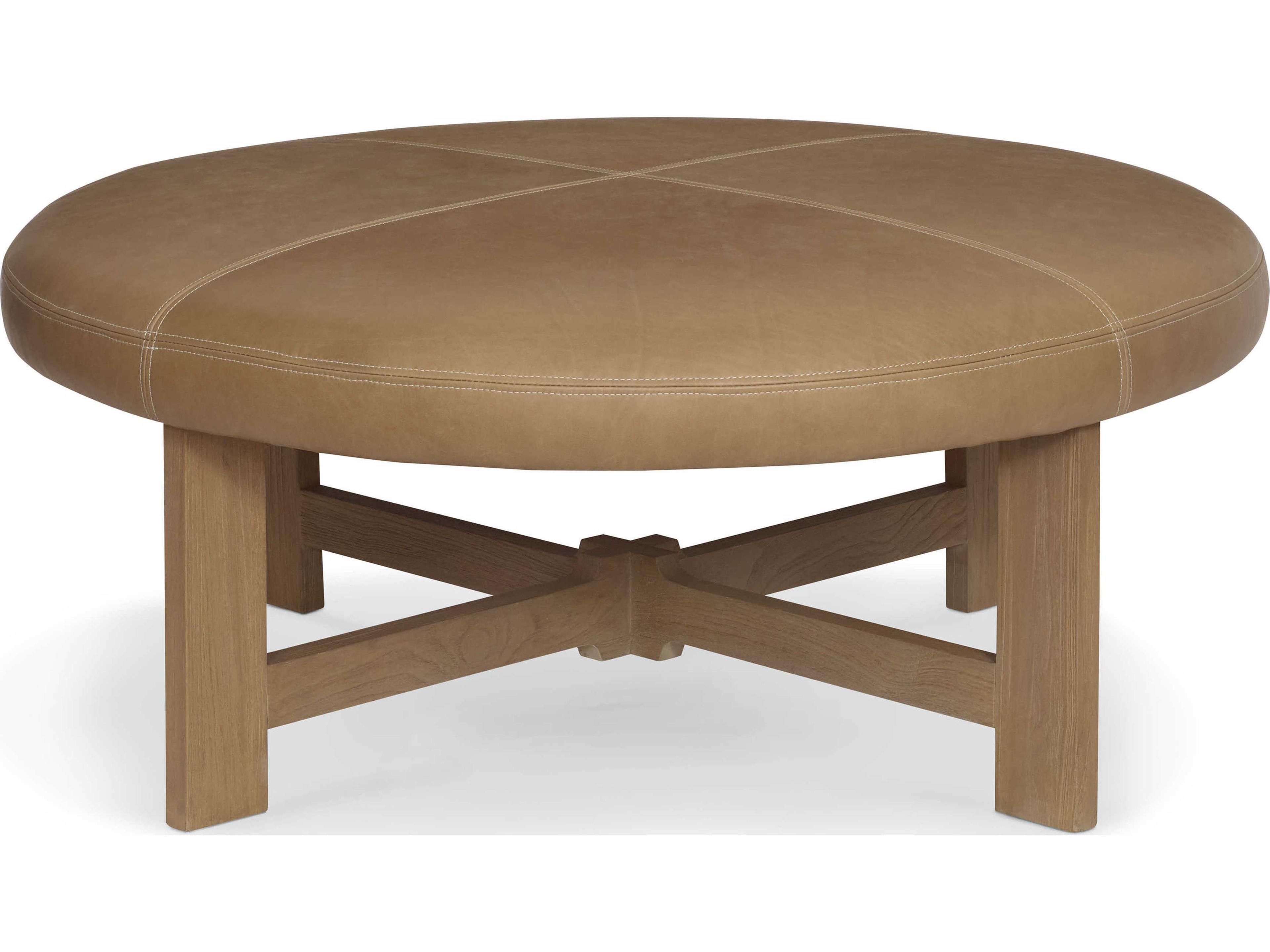 Brownstone Nelson Caramel Beach Leather Ottoman